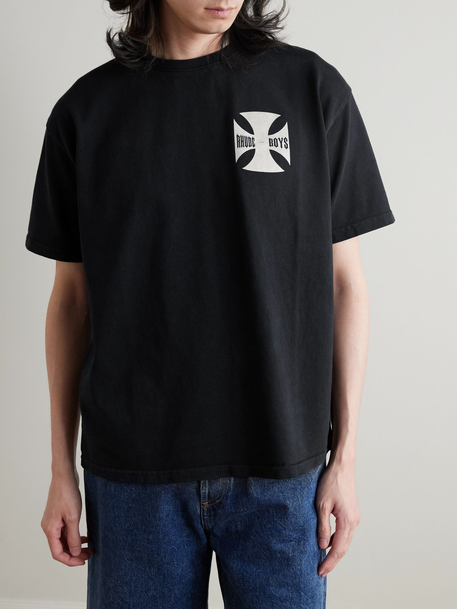 Logo-Print Cotton-Jersey T-Shirt Black - 3