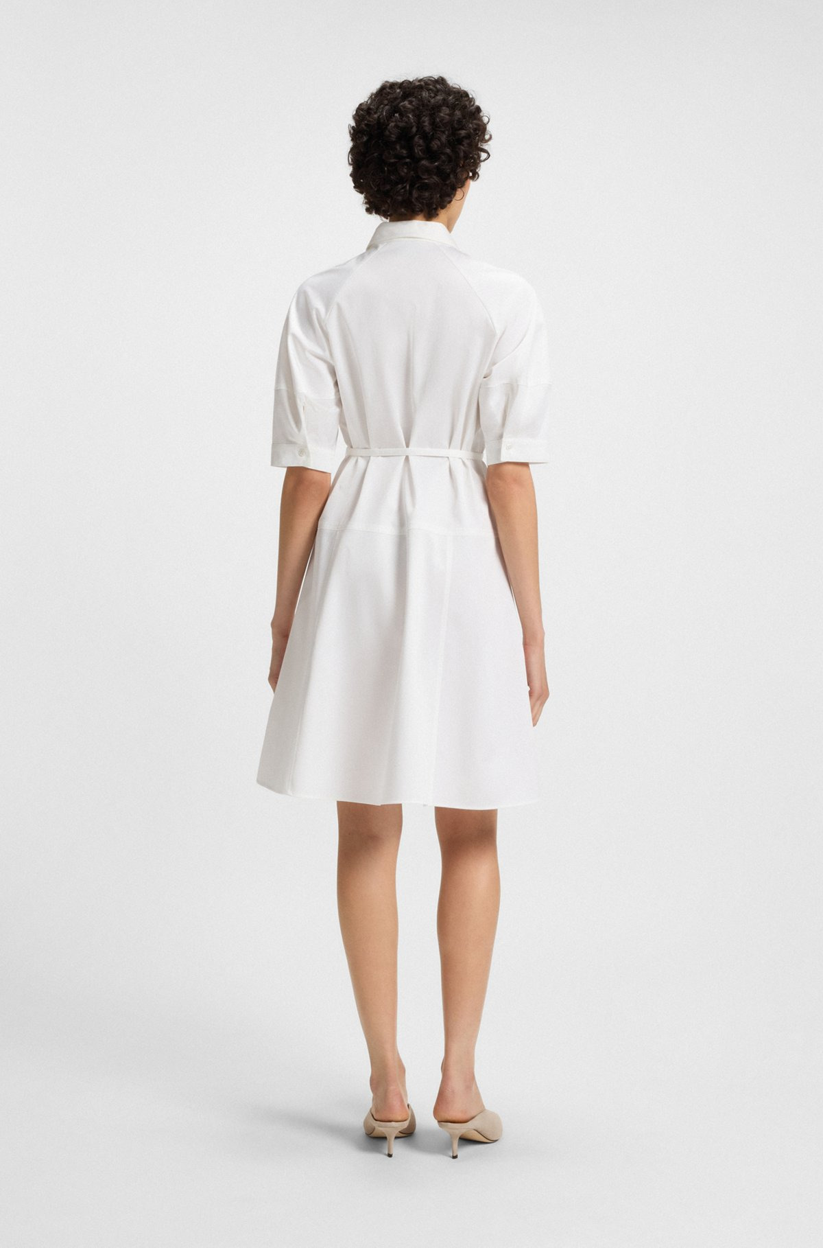SHIRT DRESS IN STRETCH COTTON WITH HALF PLACKET - 3