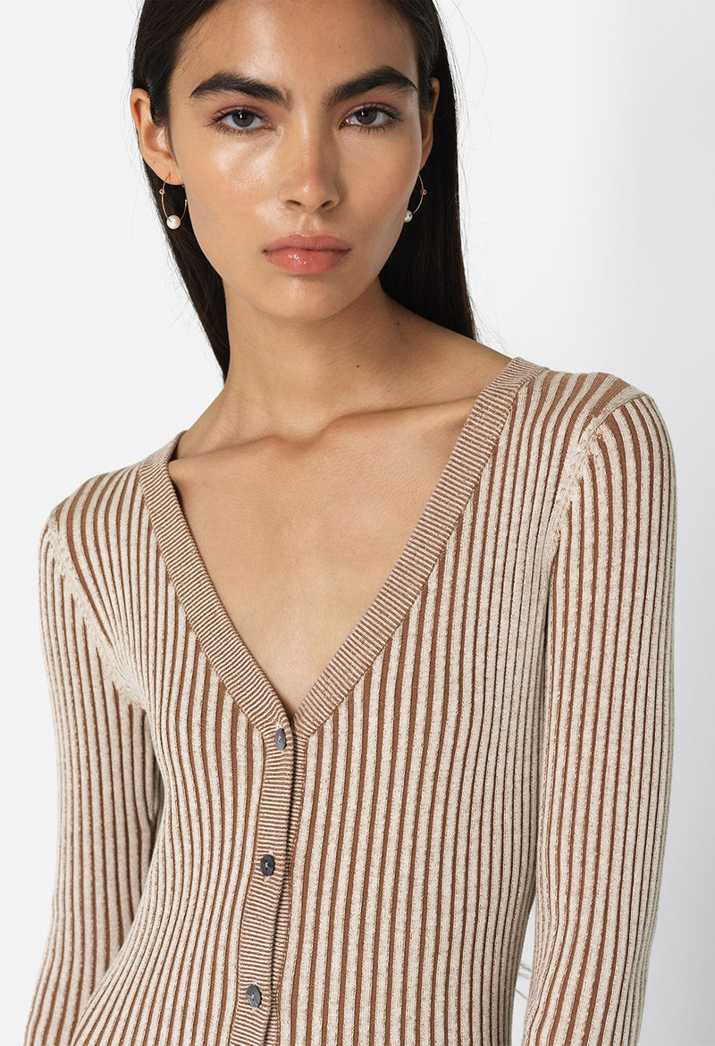 PIPER SILK RIB BUTTON DRESS 5