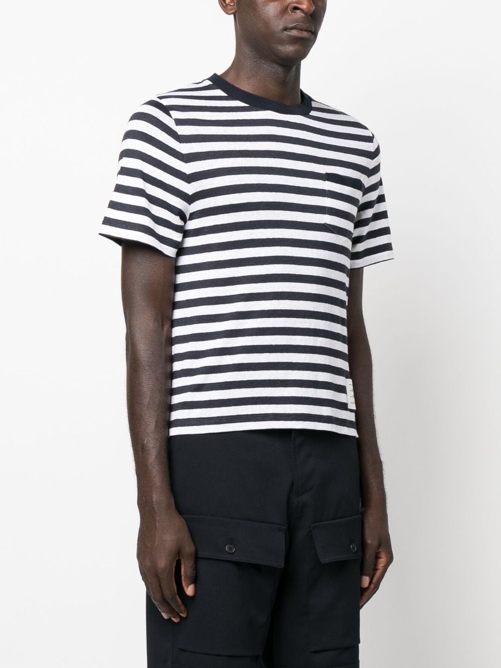 horizontal-stripe short-sleeve T-shirt - 3