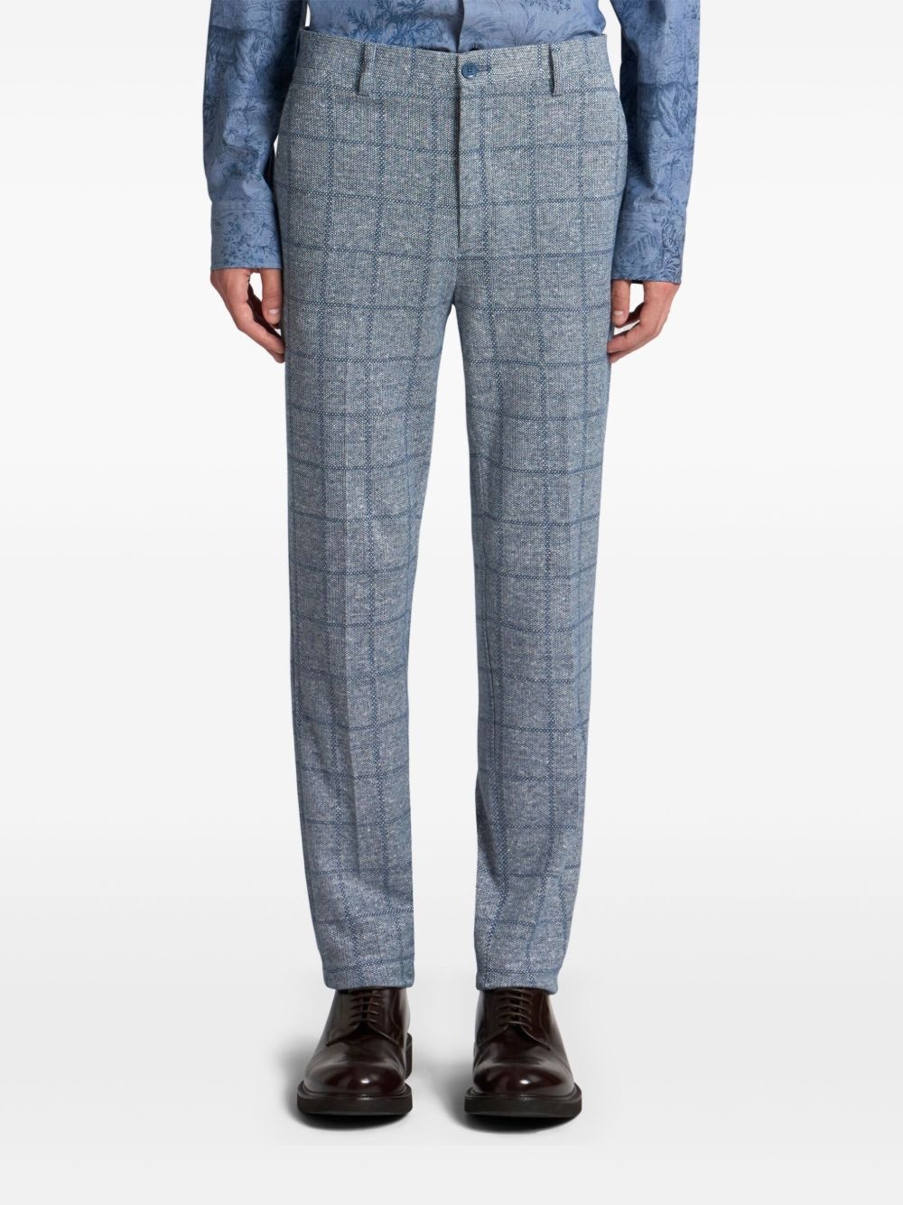 check-pattern trousers - 3