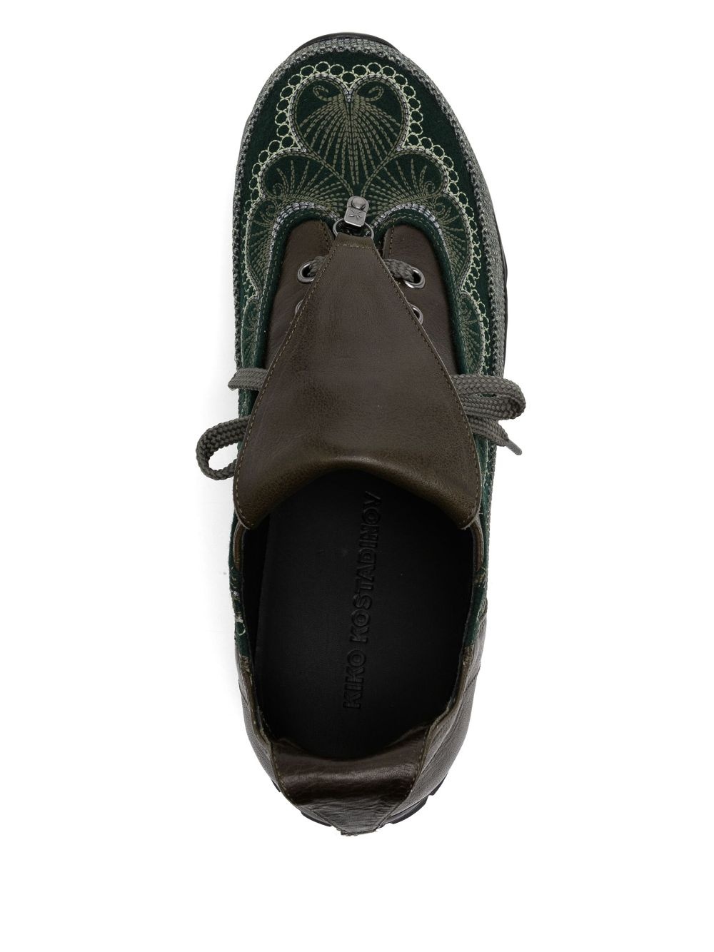 embroidered lace-up shoes - 4