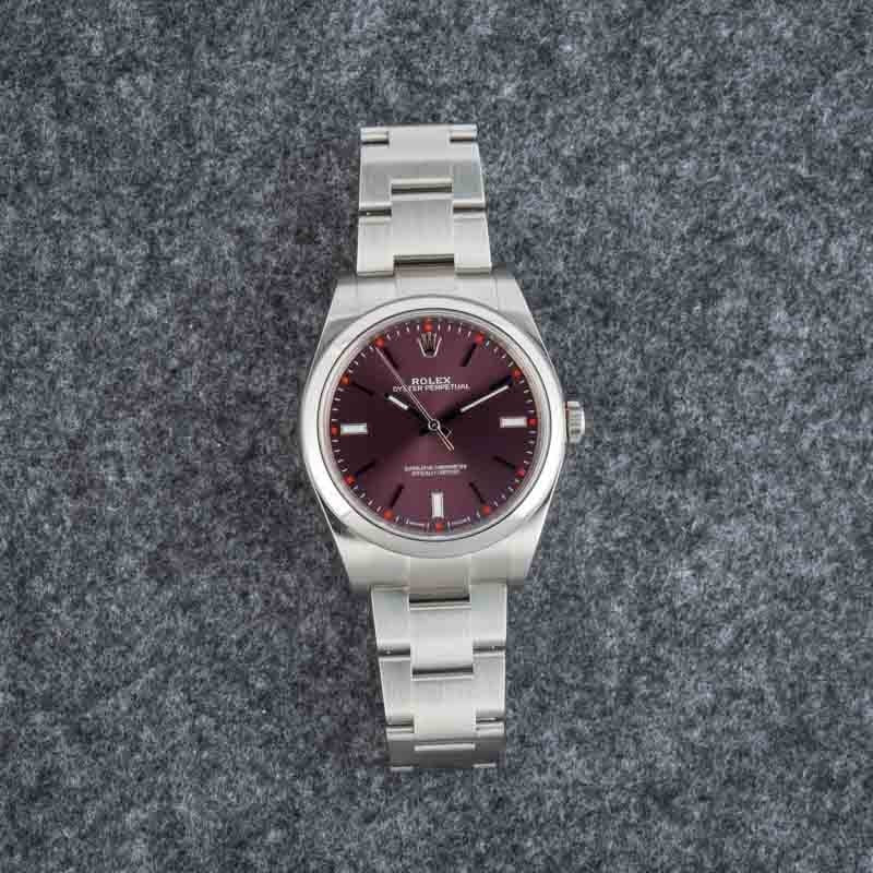 Rolex Oyster Perpetual 39MM Ref 114300 Red Grape Dial - 6
