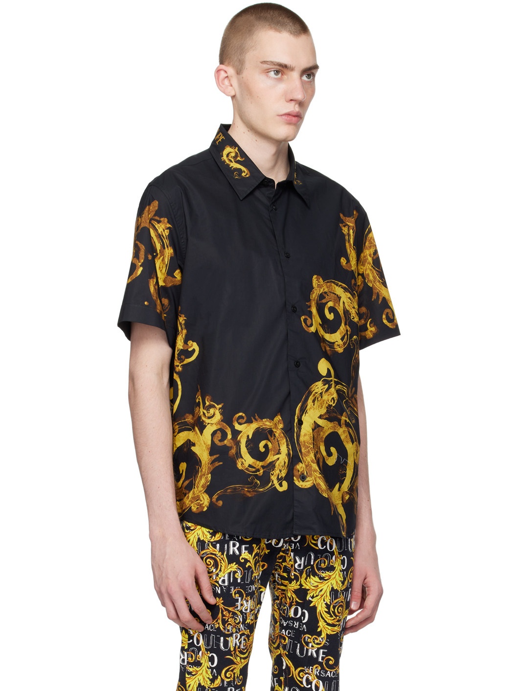 Black Watercolor Couture Shirt - 2