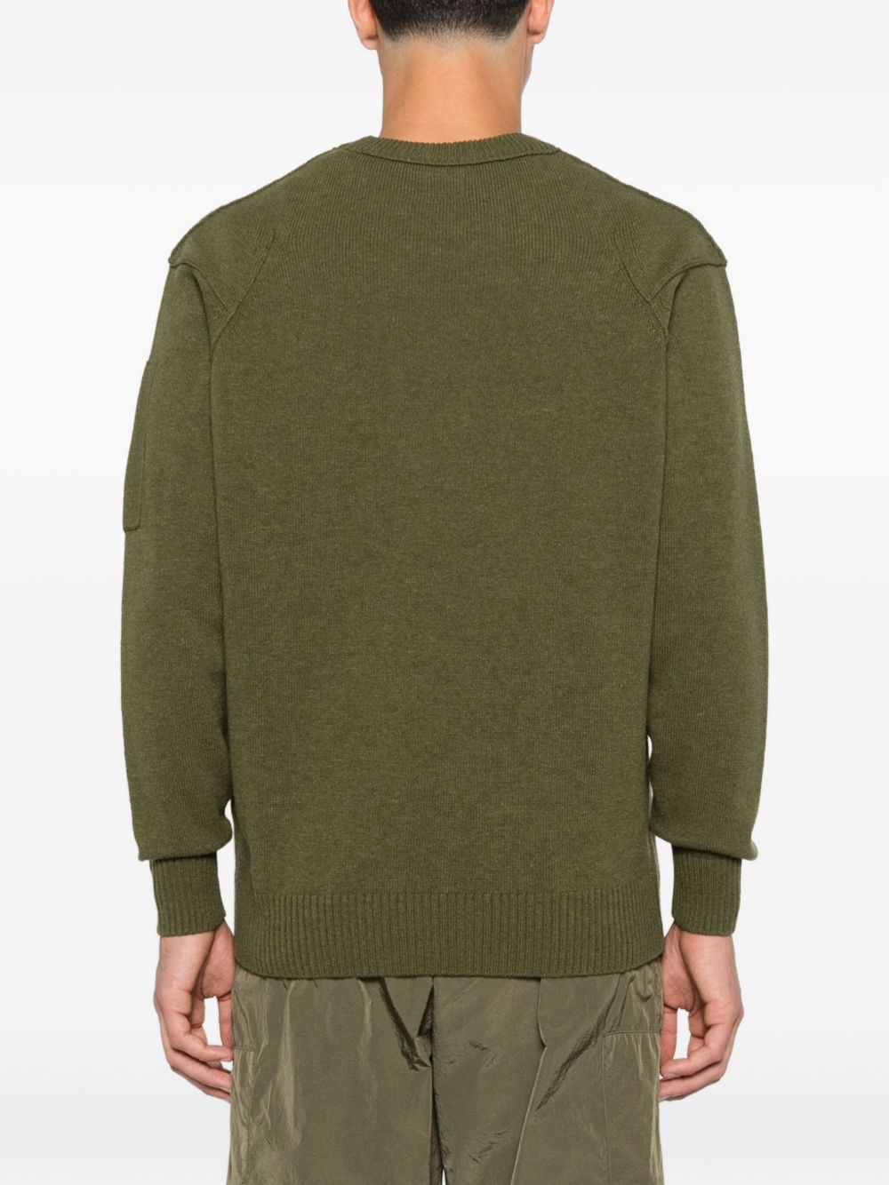 Lens-detail crew-neck sweater - 4