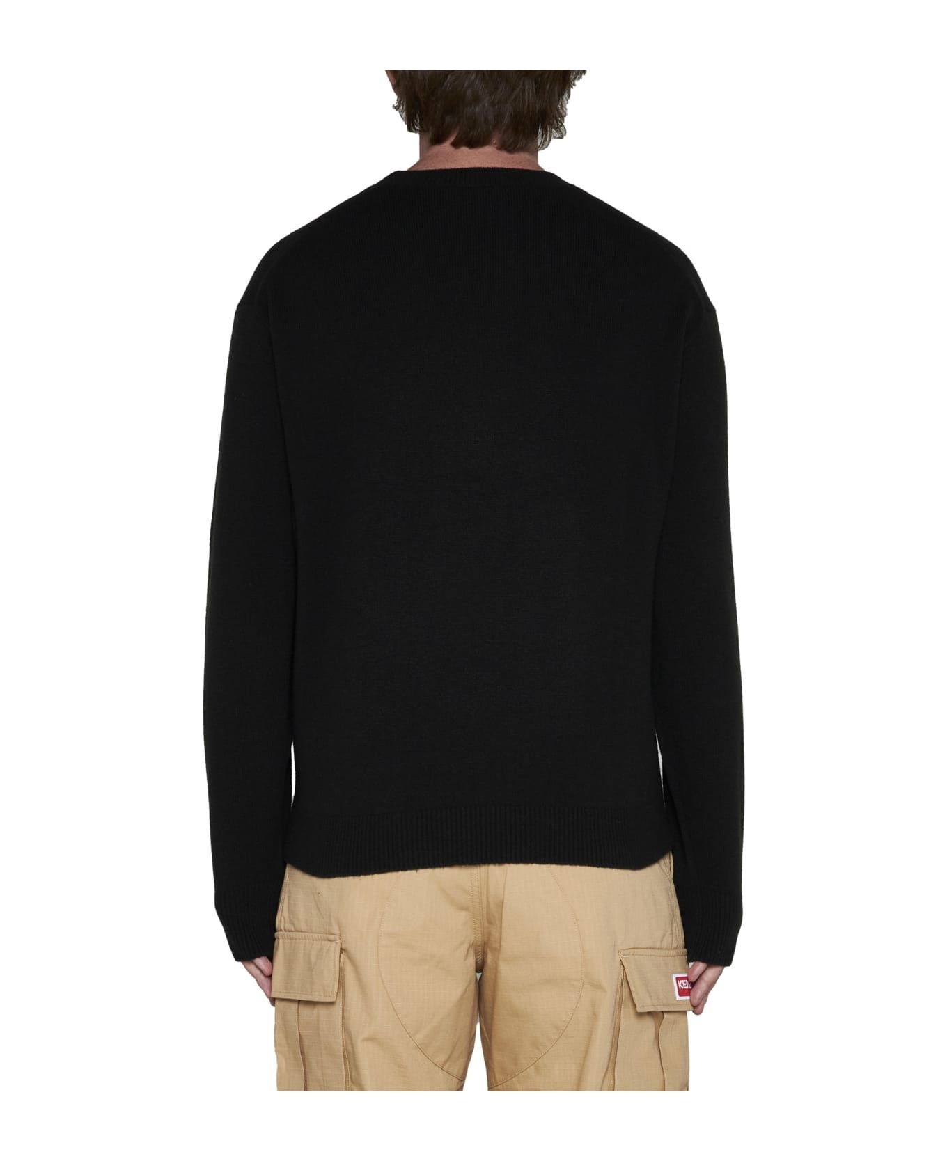 'boke Flower' Black Wool Sweater - 4