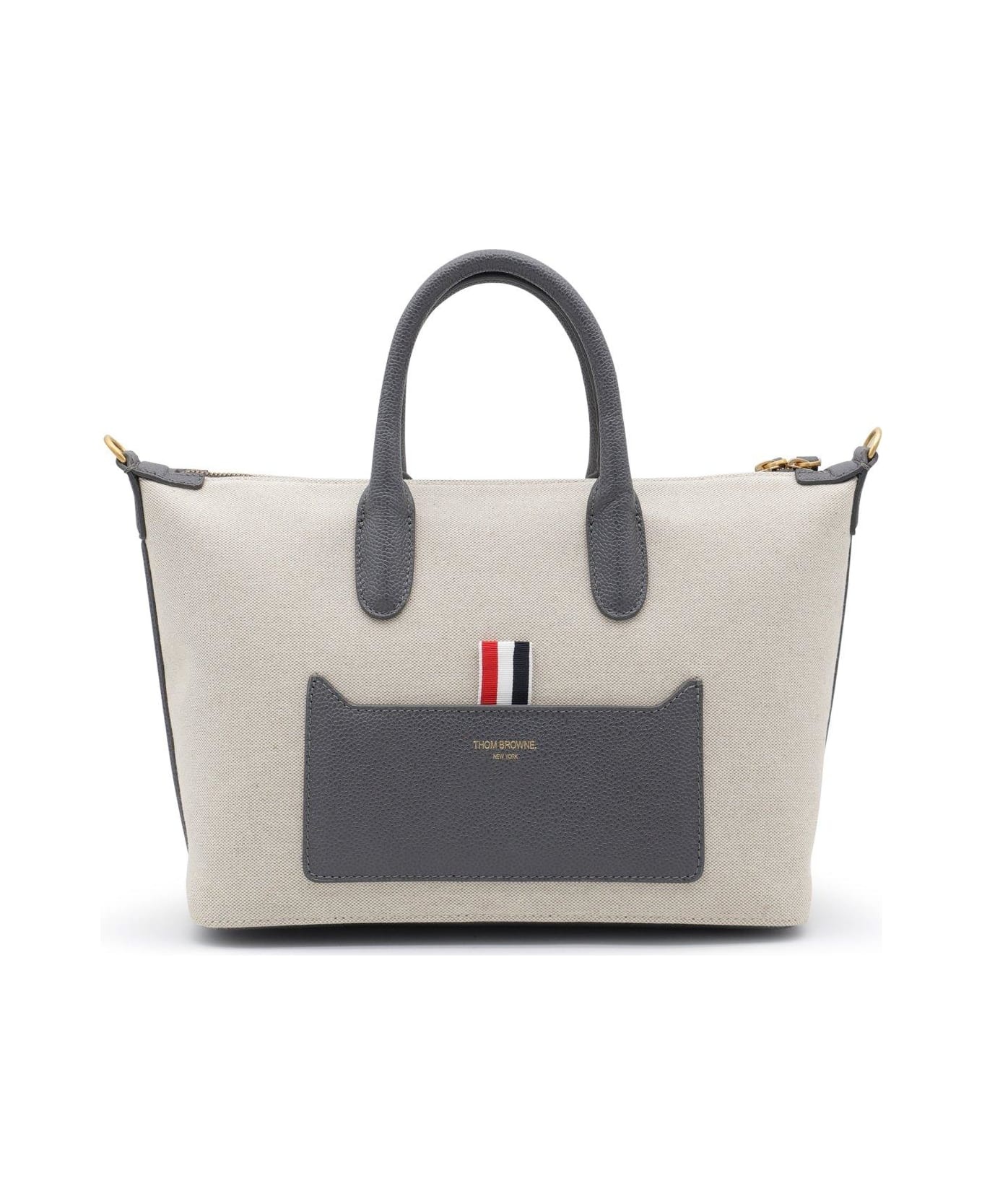 Logo Printed Zipped Tote Bag - 1