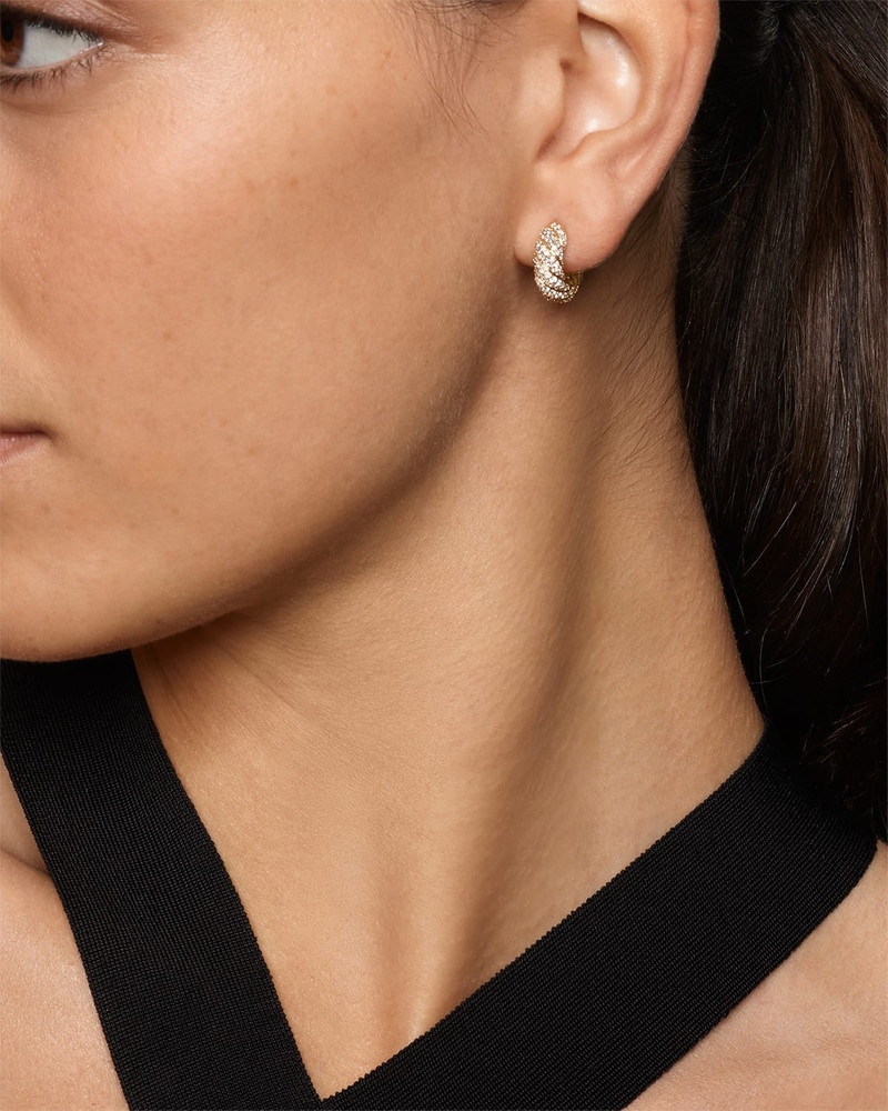 DAVID YURMAN Sculpted Cable Huggie Hoop Earrings in Silver, 14.4mm outlook