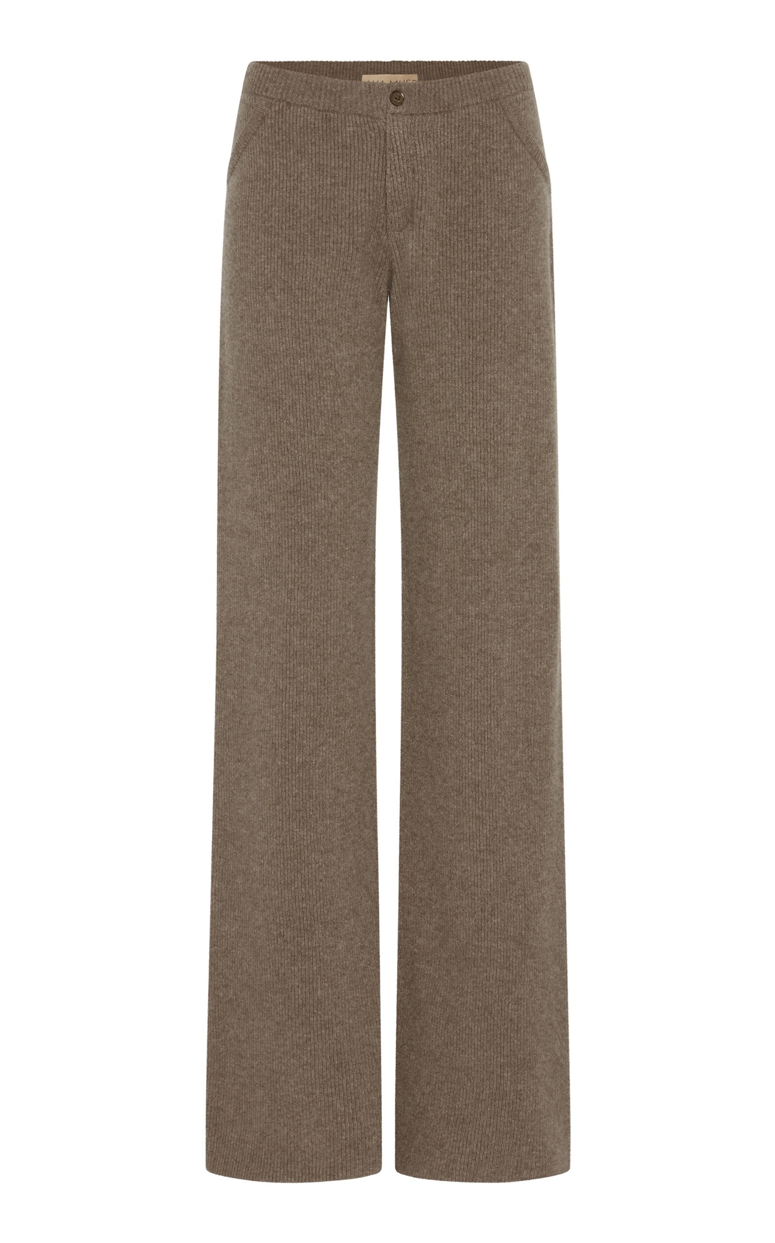 Pavo Ribbed Cashmere Pants taupe - 1