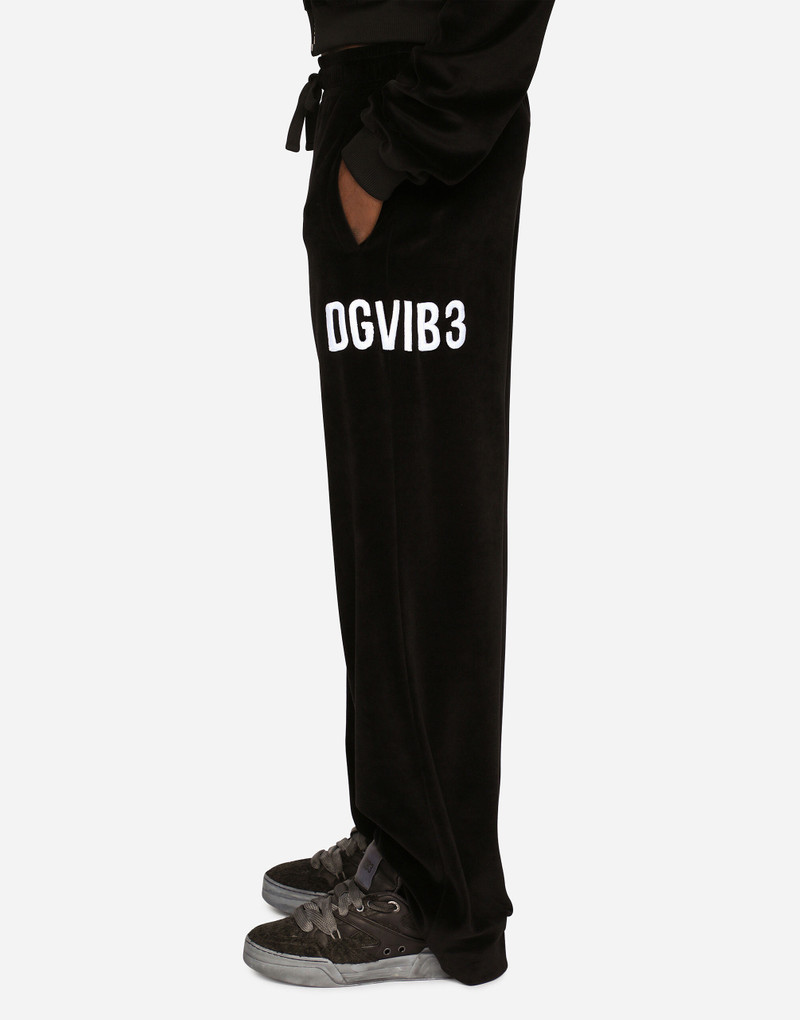 Cotton chenille jogging pants with DGVIB3 embroidery 7