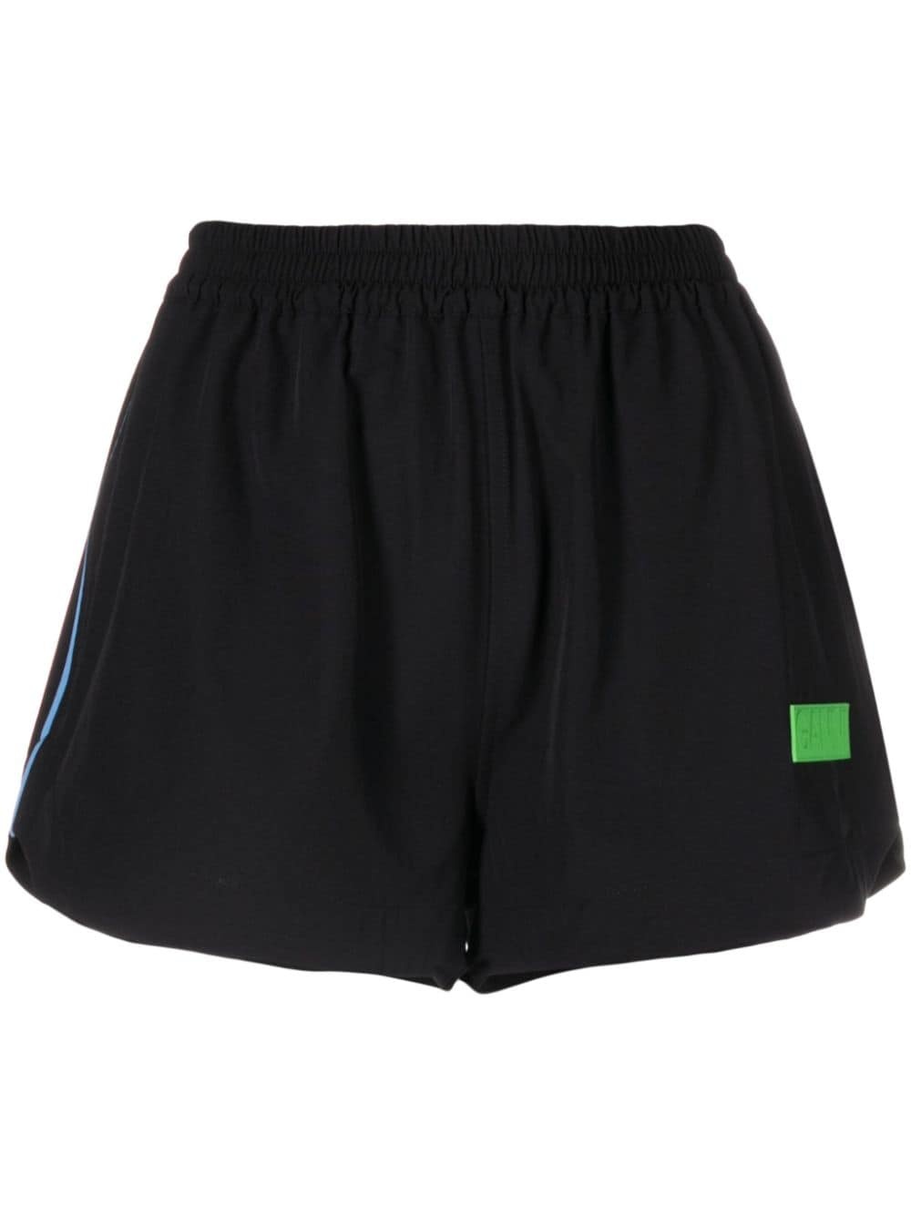 logo-embossed elasticated-waist track shorts - 1