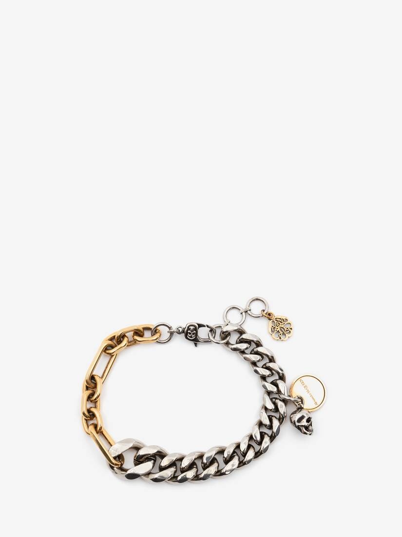 Chain And Skull Bracelet in Silver/gold - 1