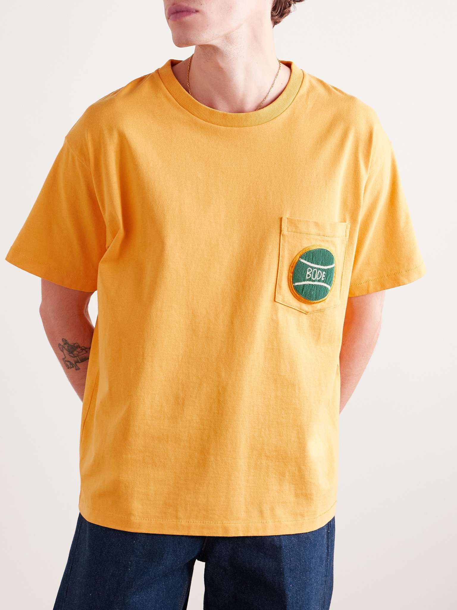 Game Point Bead-Embellished Cotton-Jersey T-Shirt - 3