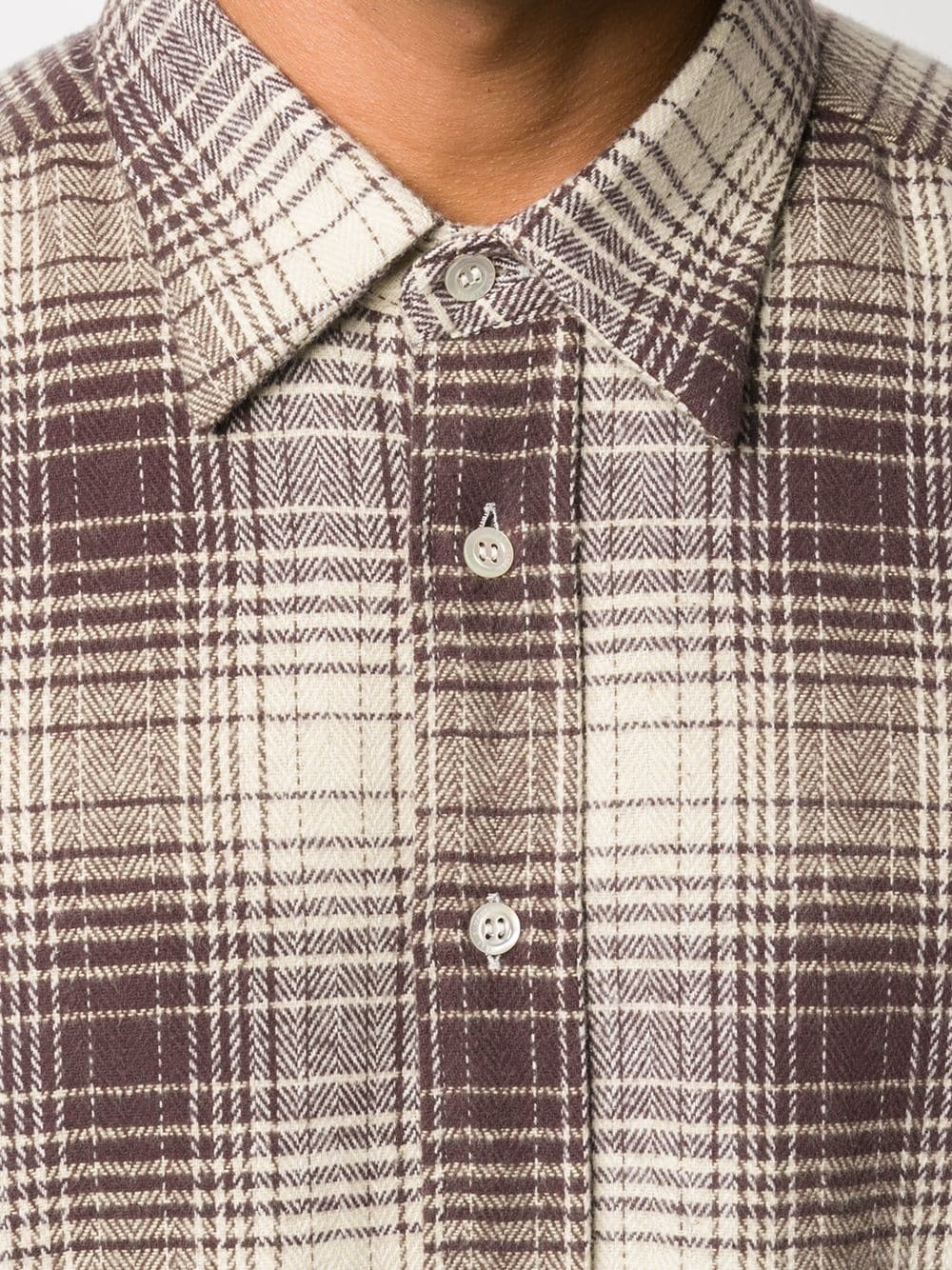 checked-print cotton shirt - 5