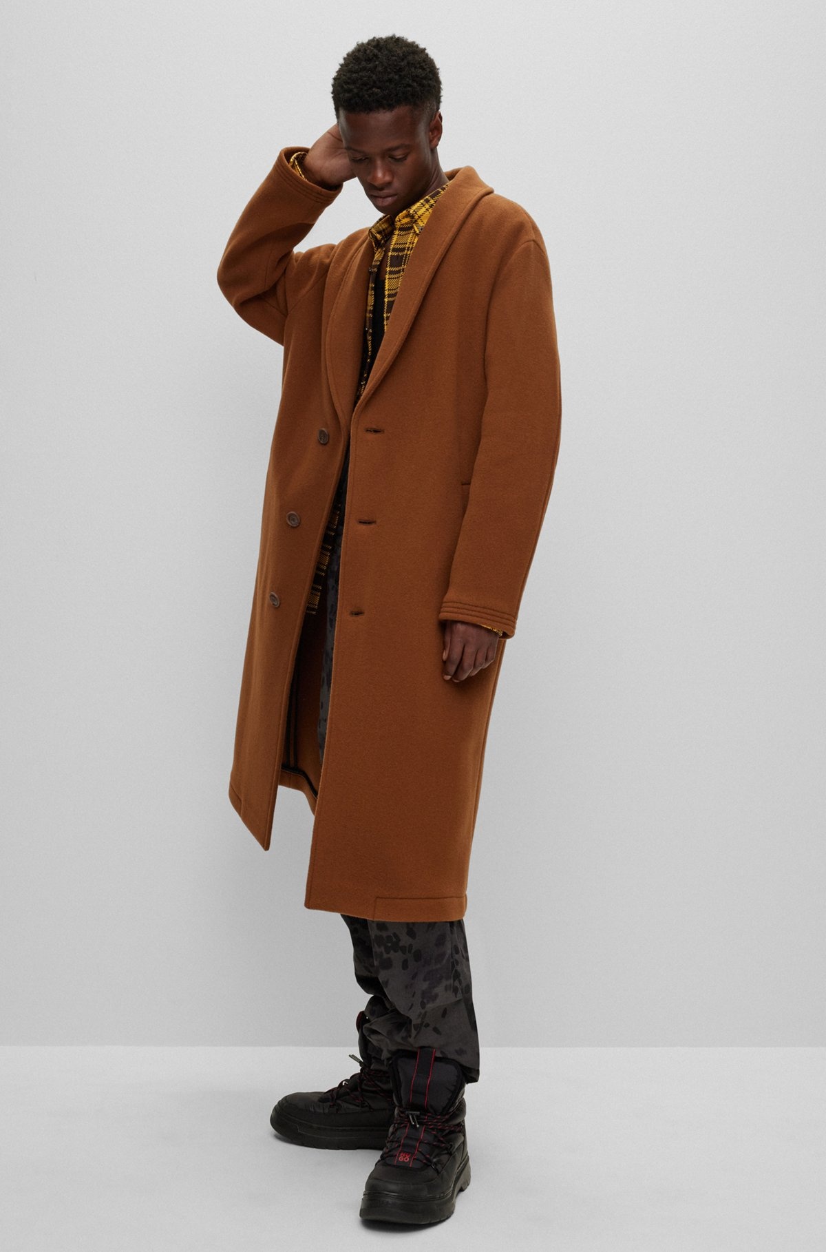 REGULAR-FIT COAT IN A WOOL BLEND - 5