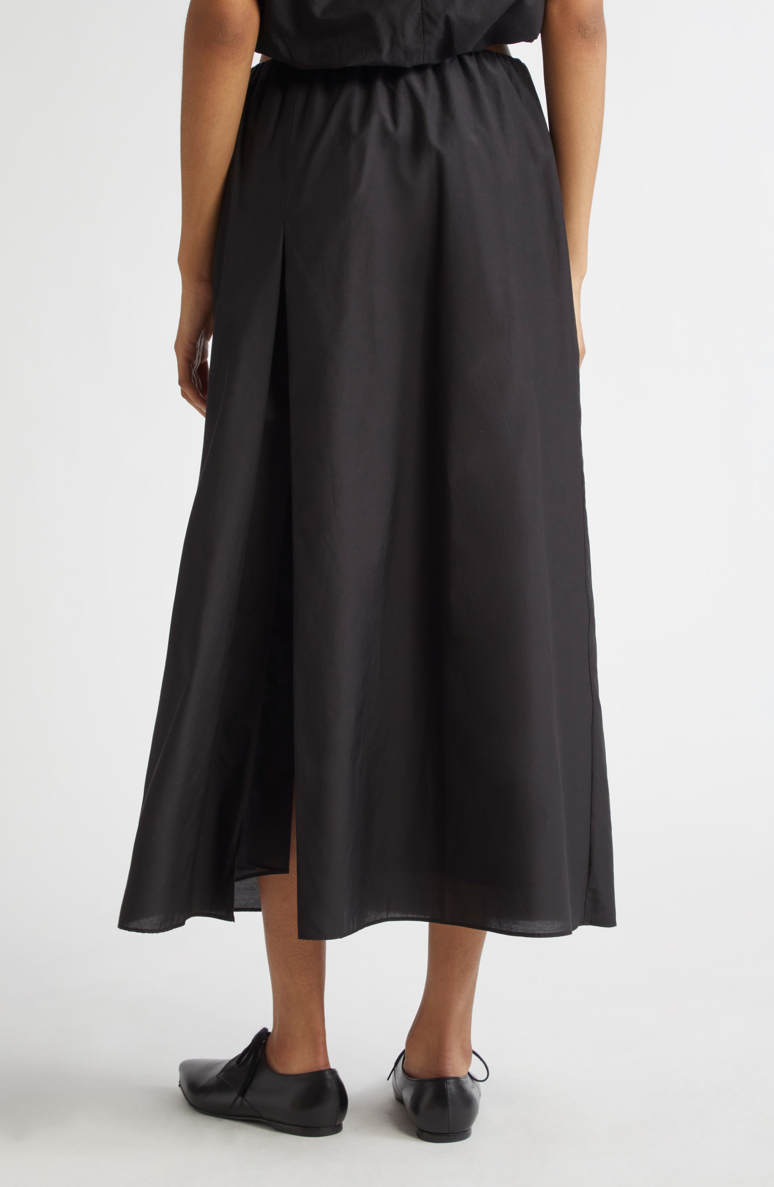 LOULOU DE SAISON Carmen Cotton & Silk Voile Maxi Skirt in Black at Nordstrom - 3