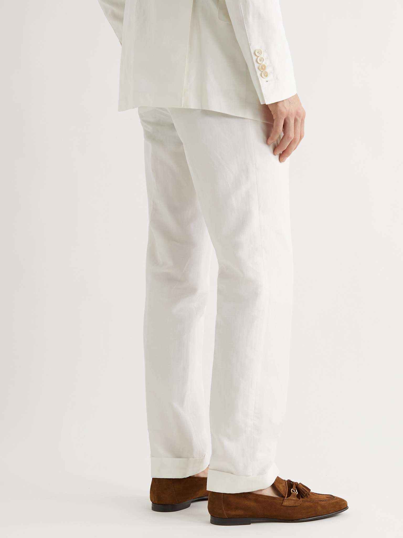 Shelton Pleated Silk and Linen-Blend Poplin Trousers - 4