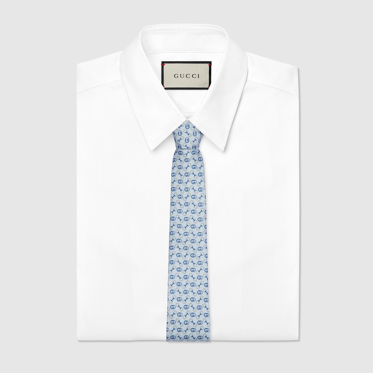 Stirrup Interlocking G print silk tie - 2