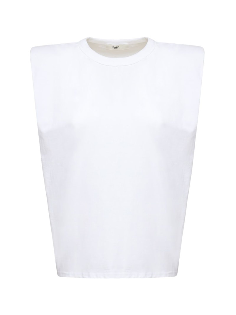 Eva cotton t-shirt w/ padded shoulders - 1