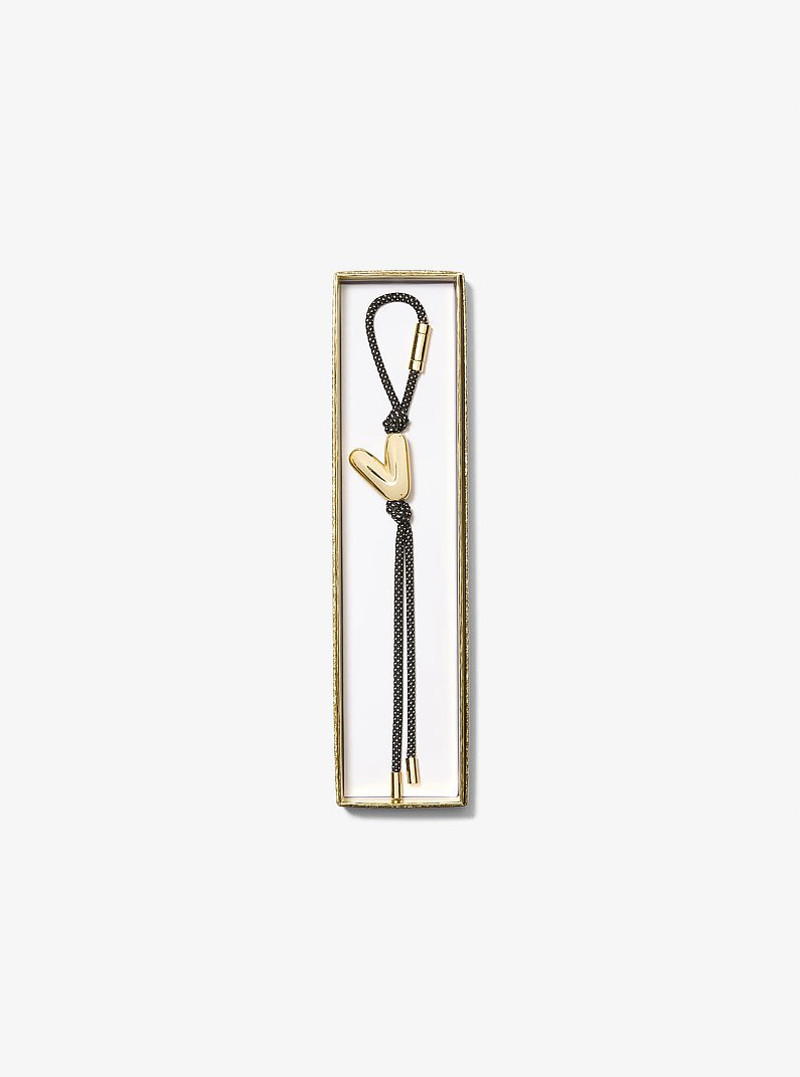 MICHAEL KORS Initial Gold-Tone and Speckled Cord Bag Charm outlook