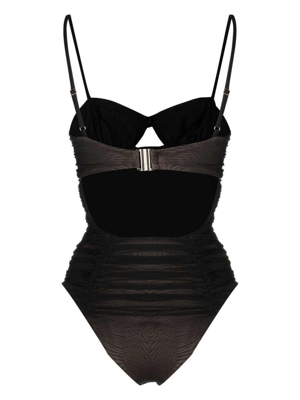 gathered mesh swimsuit - 2