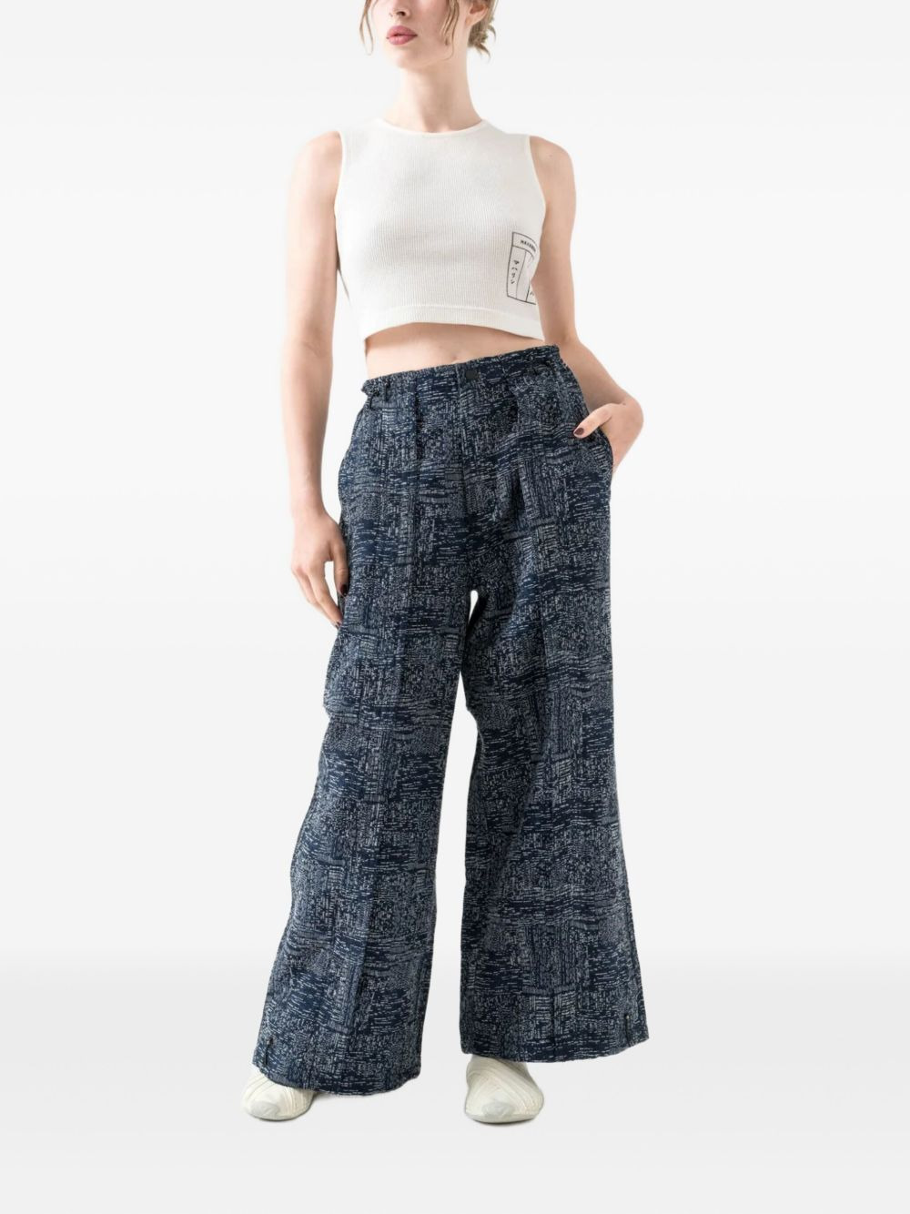 COTTON-WOOL BLEND TEXTURED TROUSERS - 2