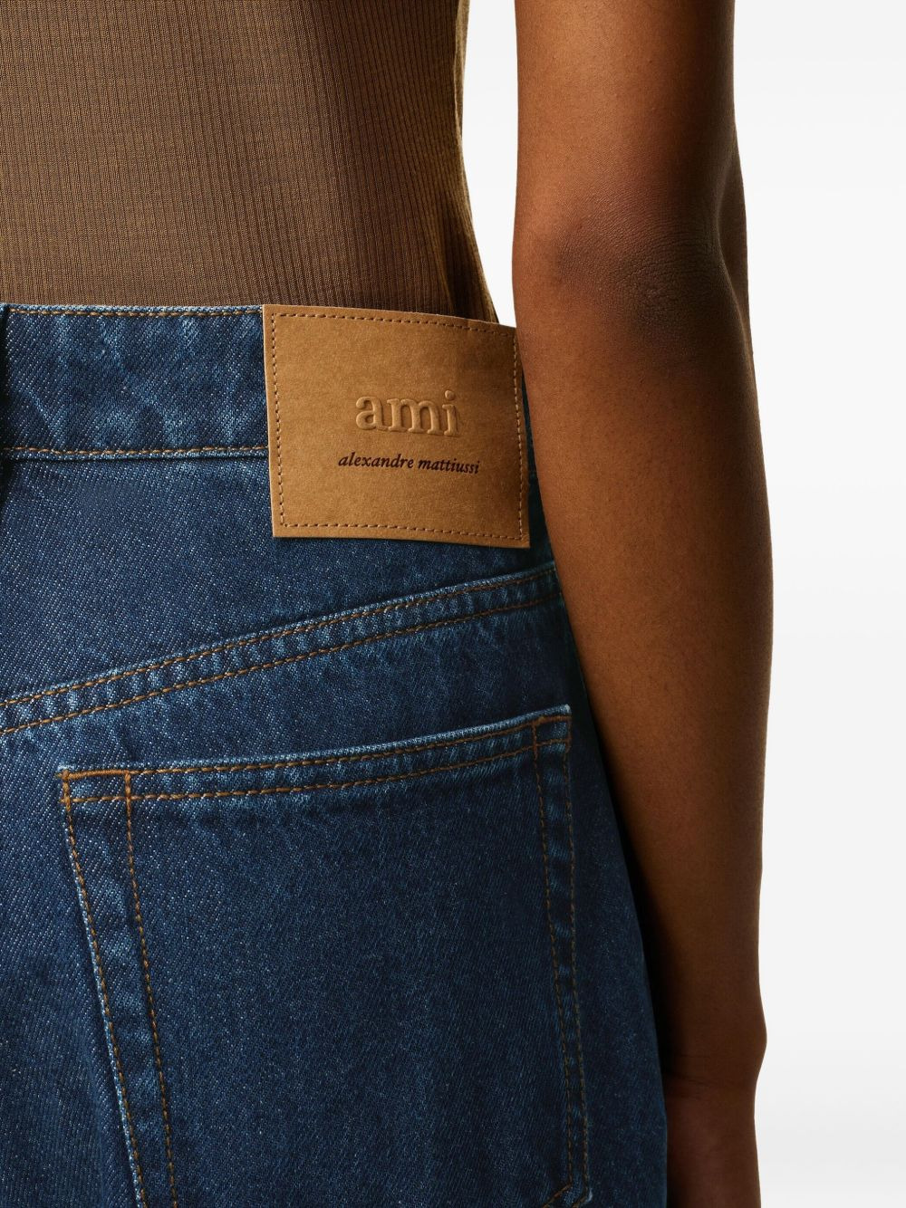 cotton wide-leg jeans - 6