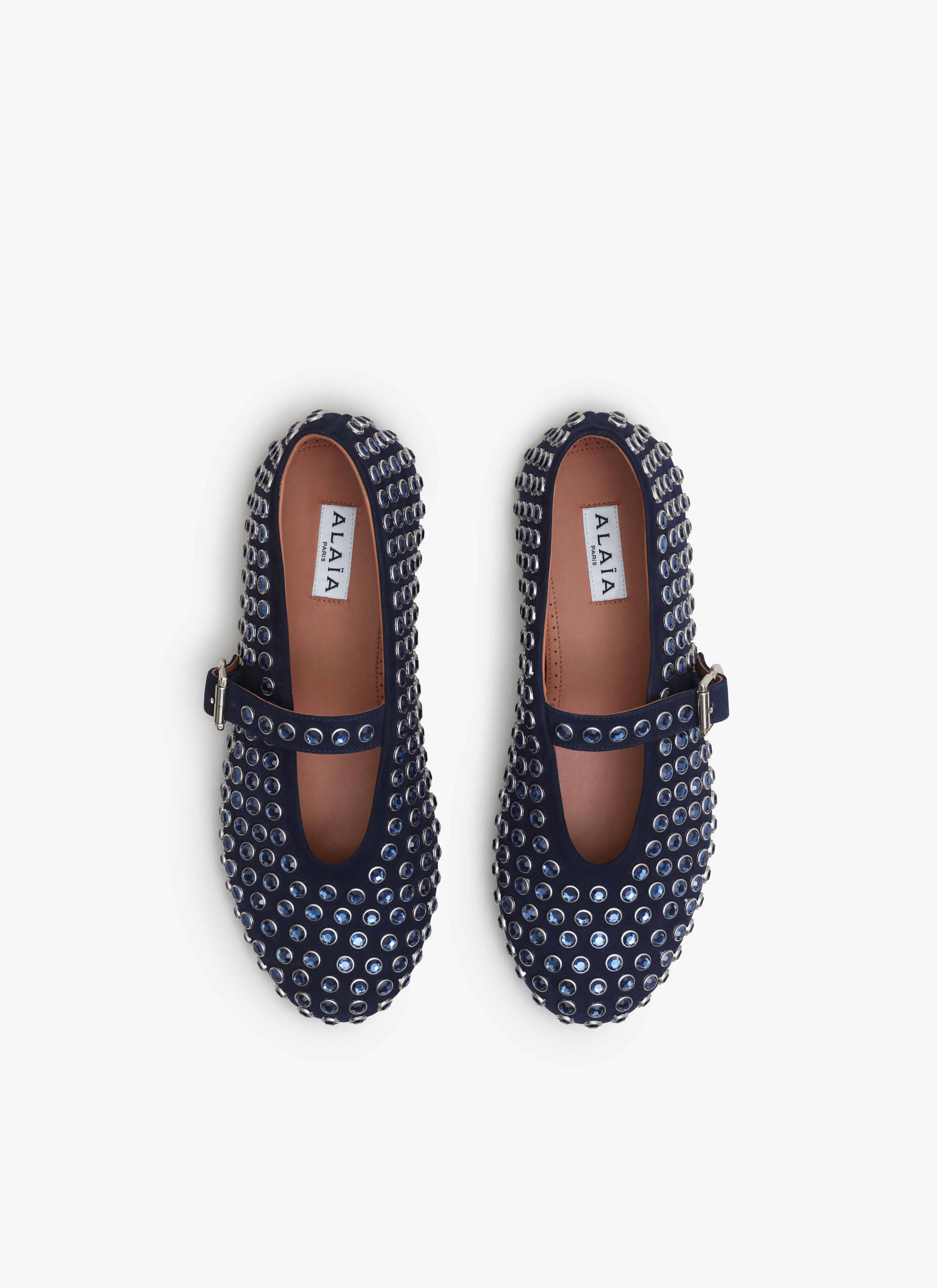 STRASS SUEDE BALLET FLATS - 3
