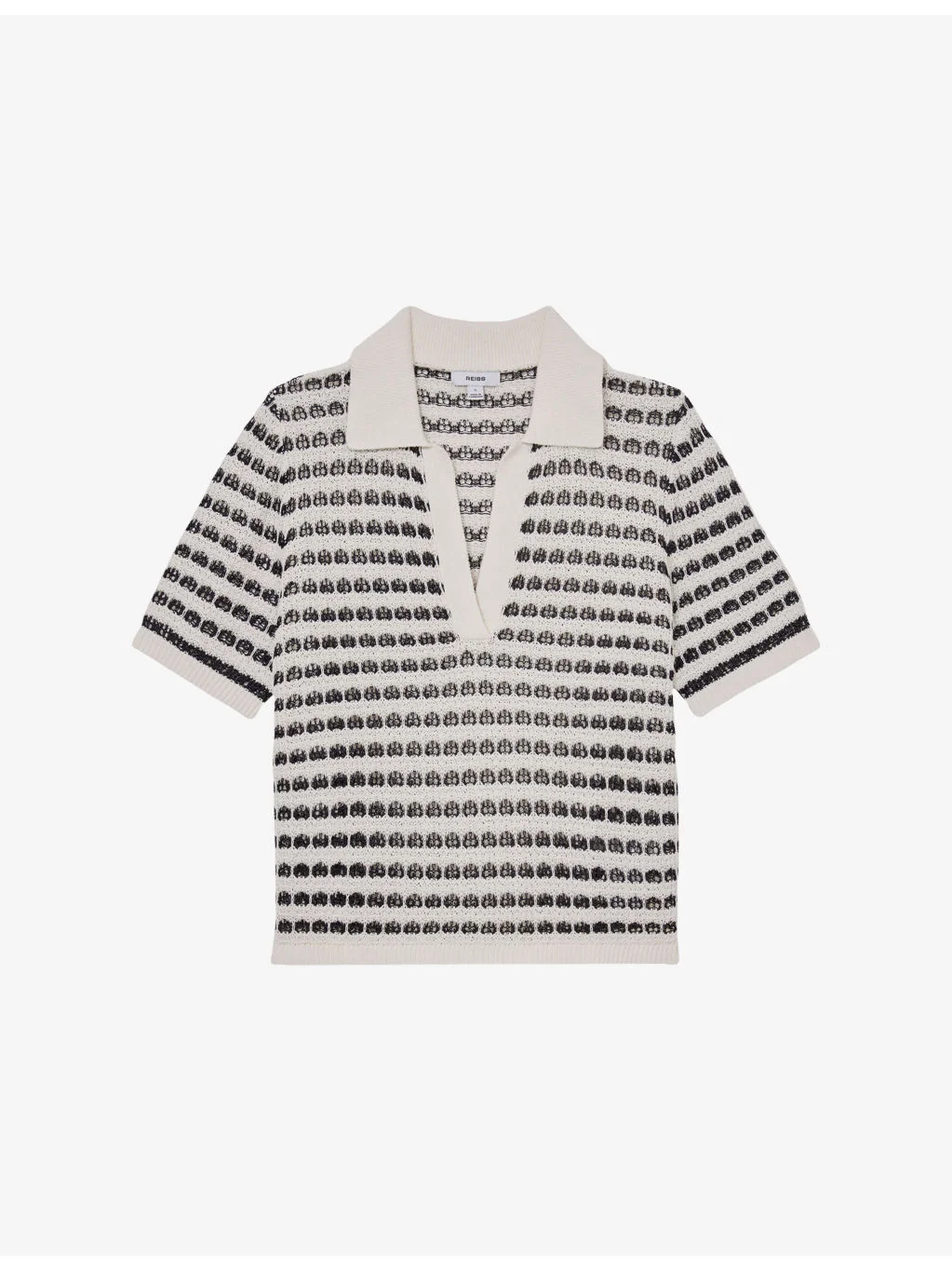 Gemma Stripe-Pattern Cotton-Knit Polo - 1