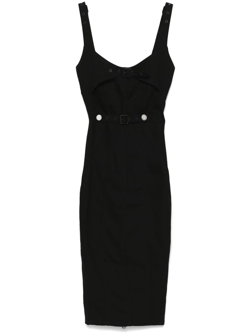 panelled denim midi dress - 1