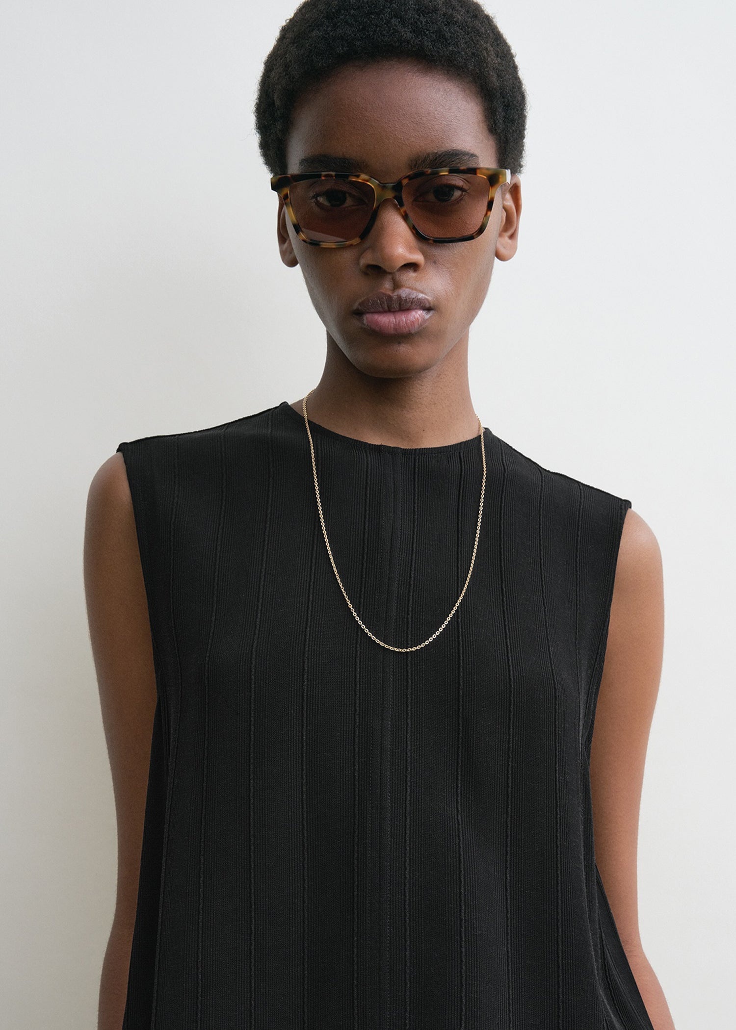 Woven stripe top black - 5