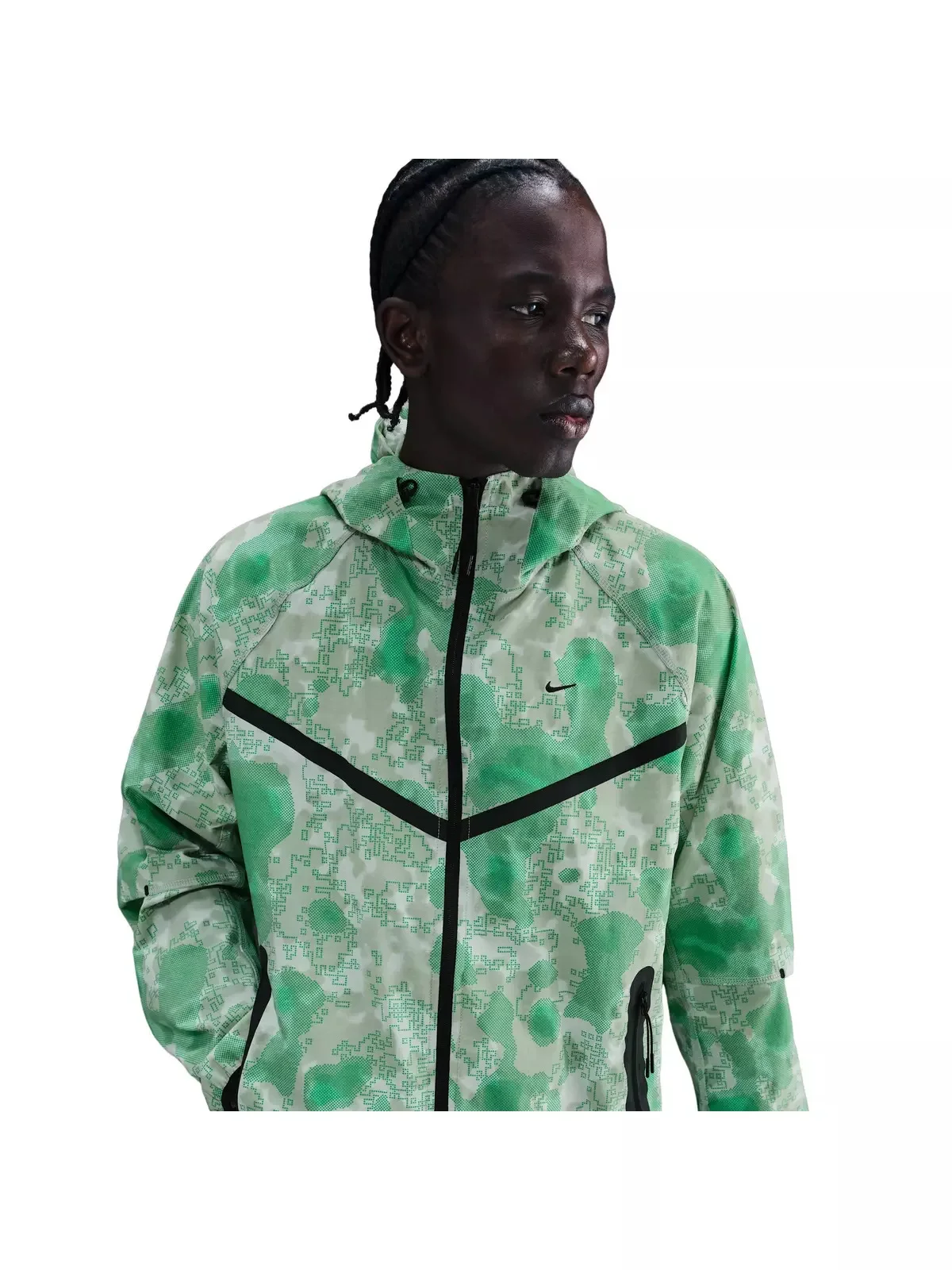 Men's Tech Dri-FIT Woven Camo Windrunner Oversized Graphic AOP Jacket -Grey - 1