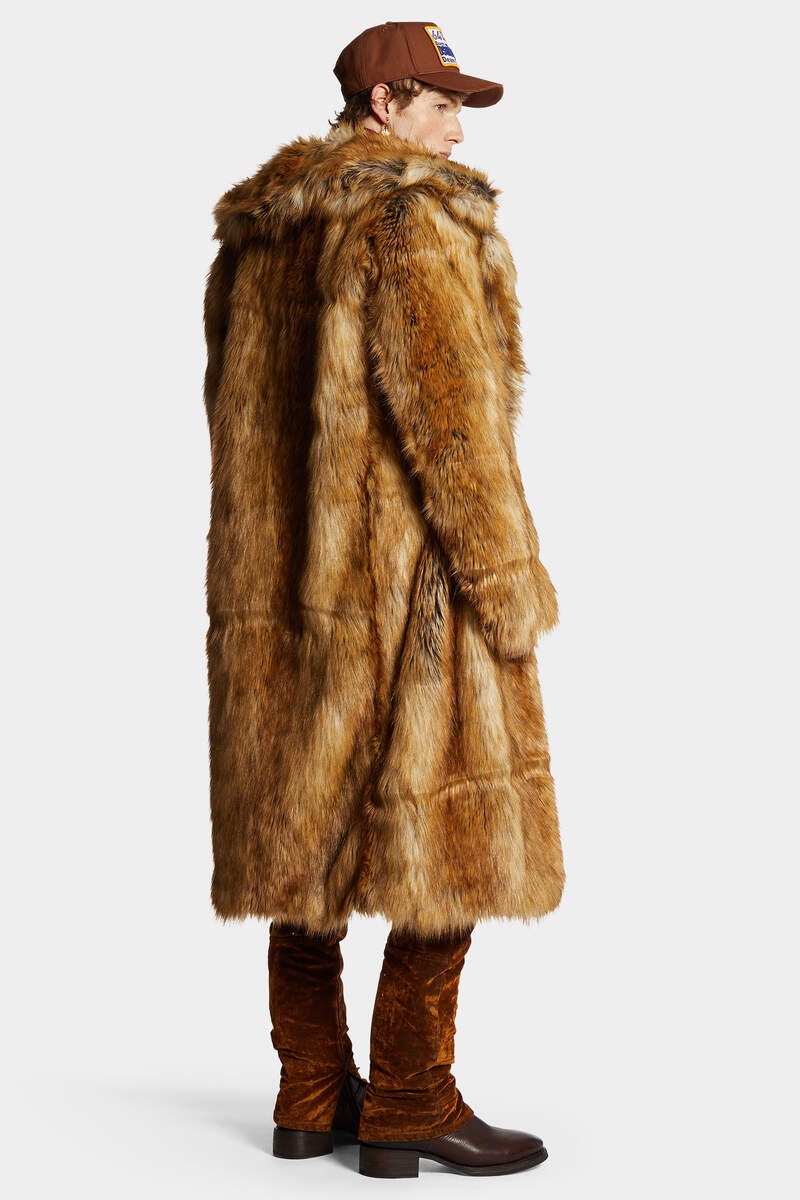 FAUX FUR LONG COAT - 4