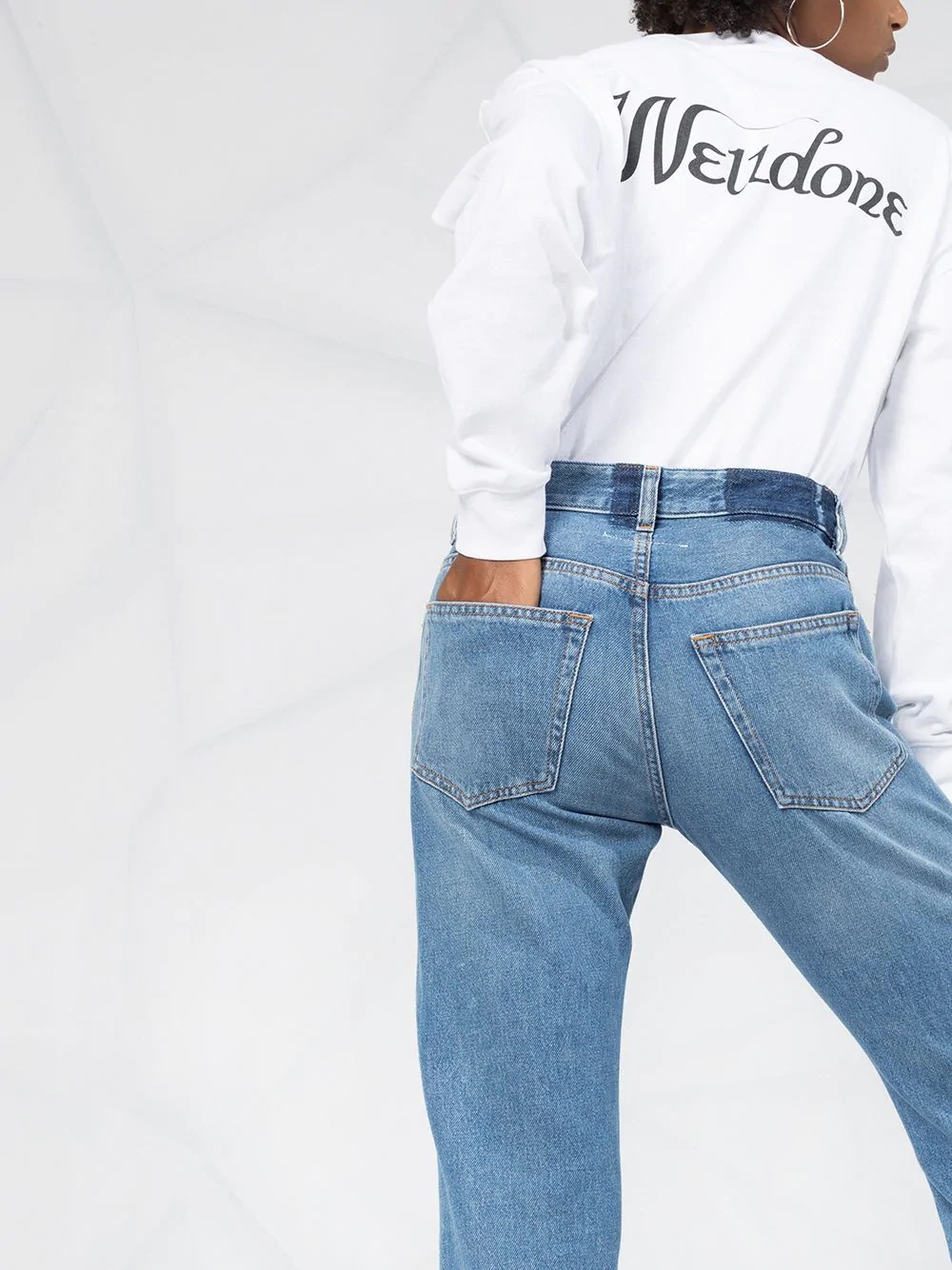 straight-leg high-waisted jeans - 5