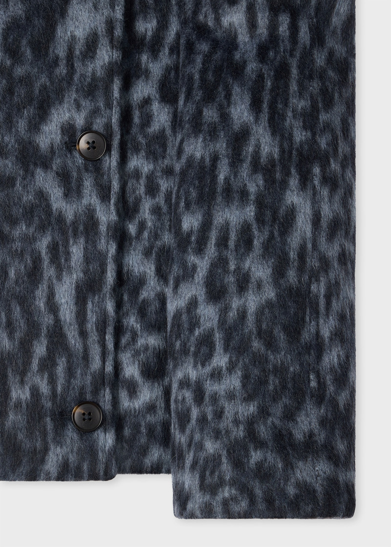Women's Blue Animal Print Wool-Blend Short Jacket 3