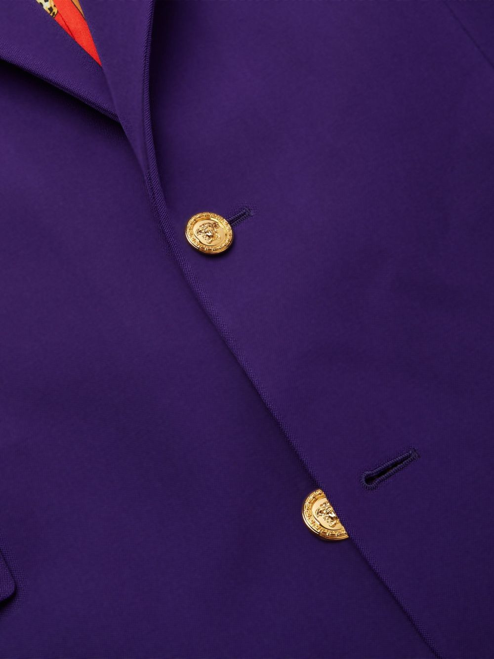gold-button animal-print lining jacket - 3
