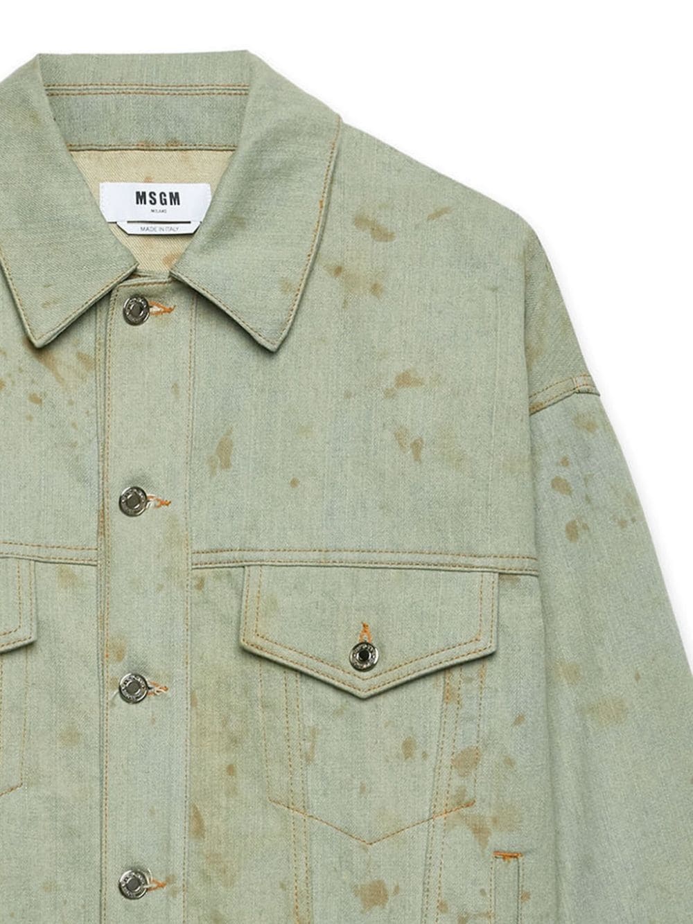 stained denim jacket - 6