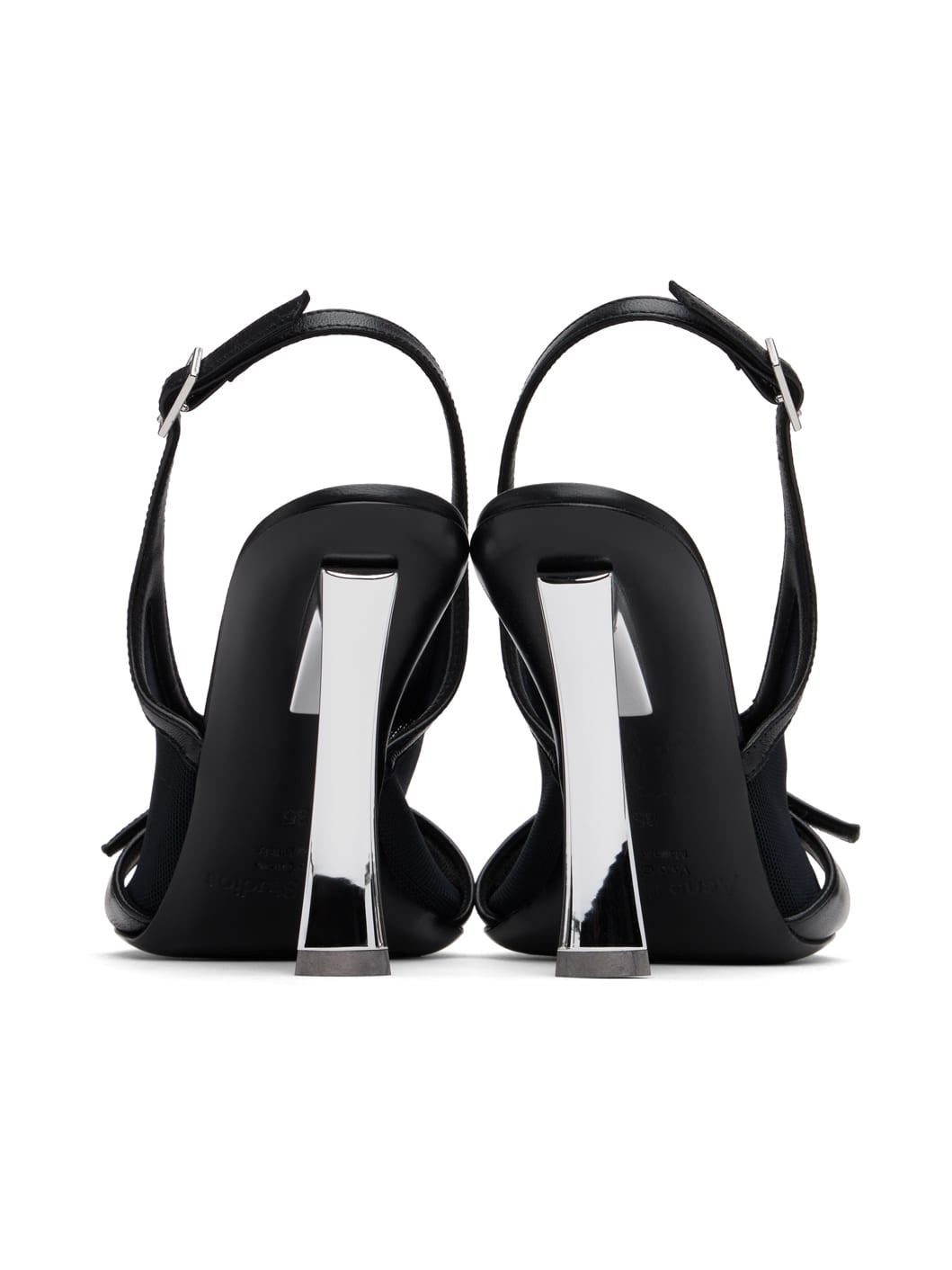 Black Mesh Slingback Heels - 2