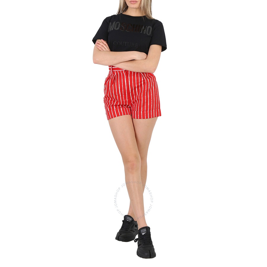 Moschino Ladies Red Striped Mini Shorts, Brand Size 38 (US Size 4) - 6