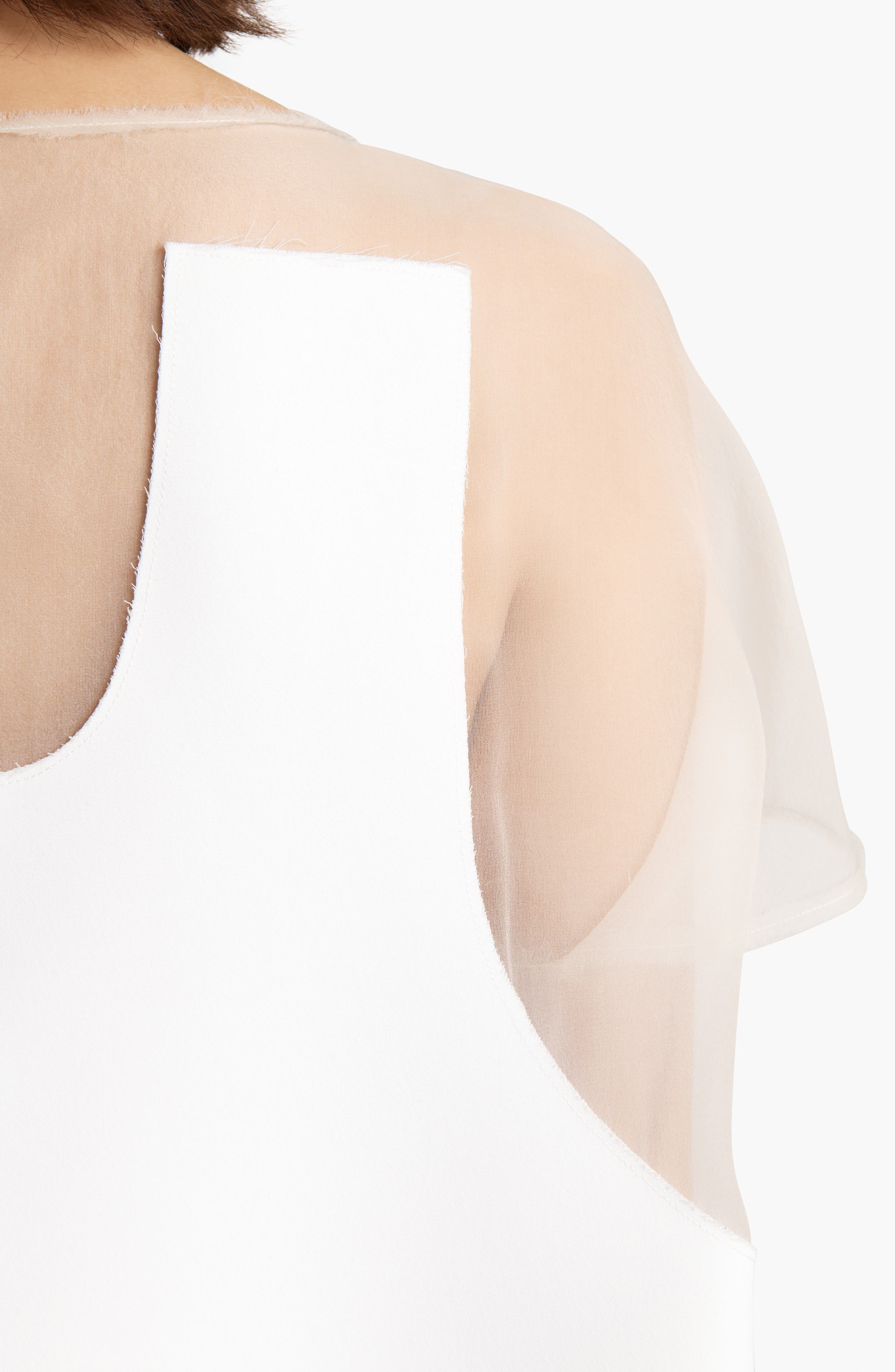 Khaite Winona Double Face Crepe & Organza Minidress in Chalk at Nordstrom - 4
