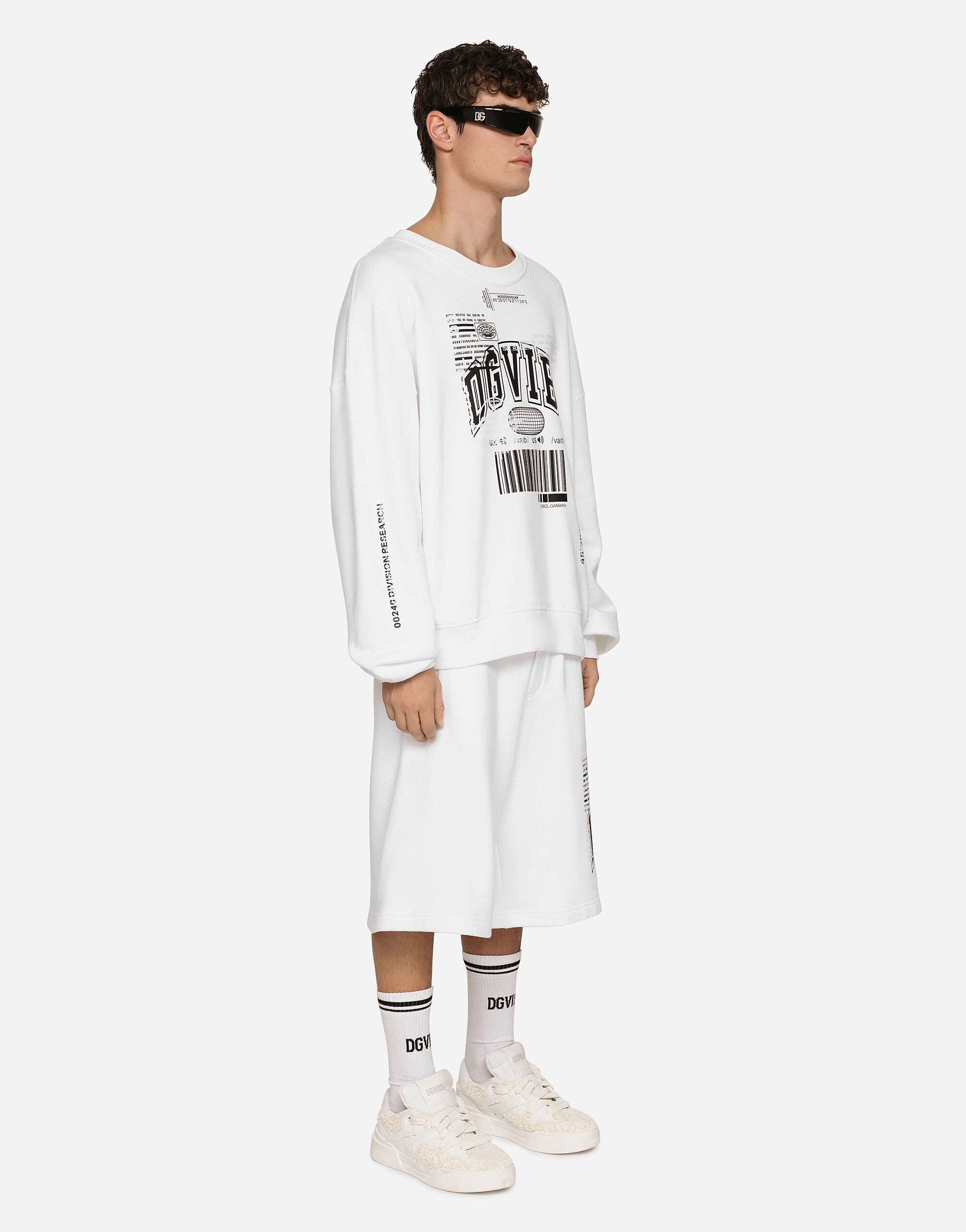 Jersey jogging shorts with DGVIB3 print and logo - 4