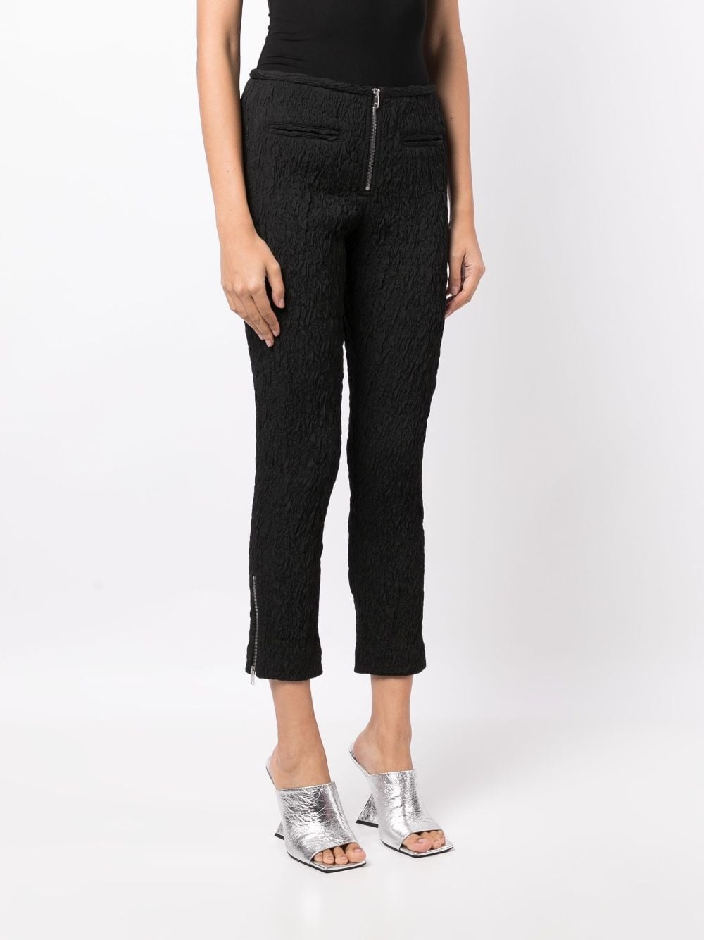 crinkled cropped trousers - 3