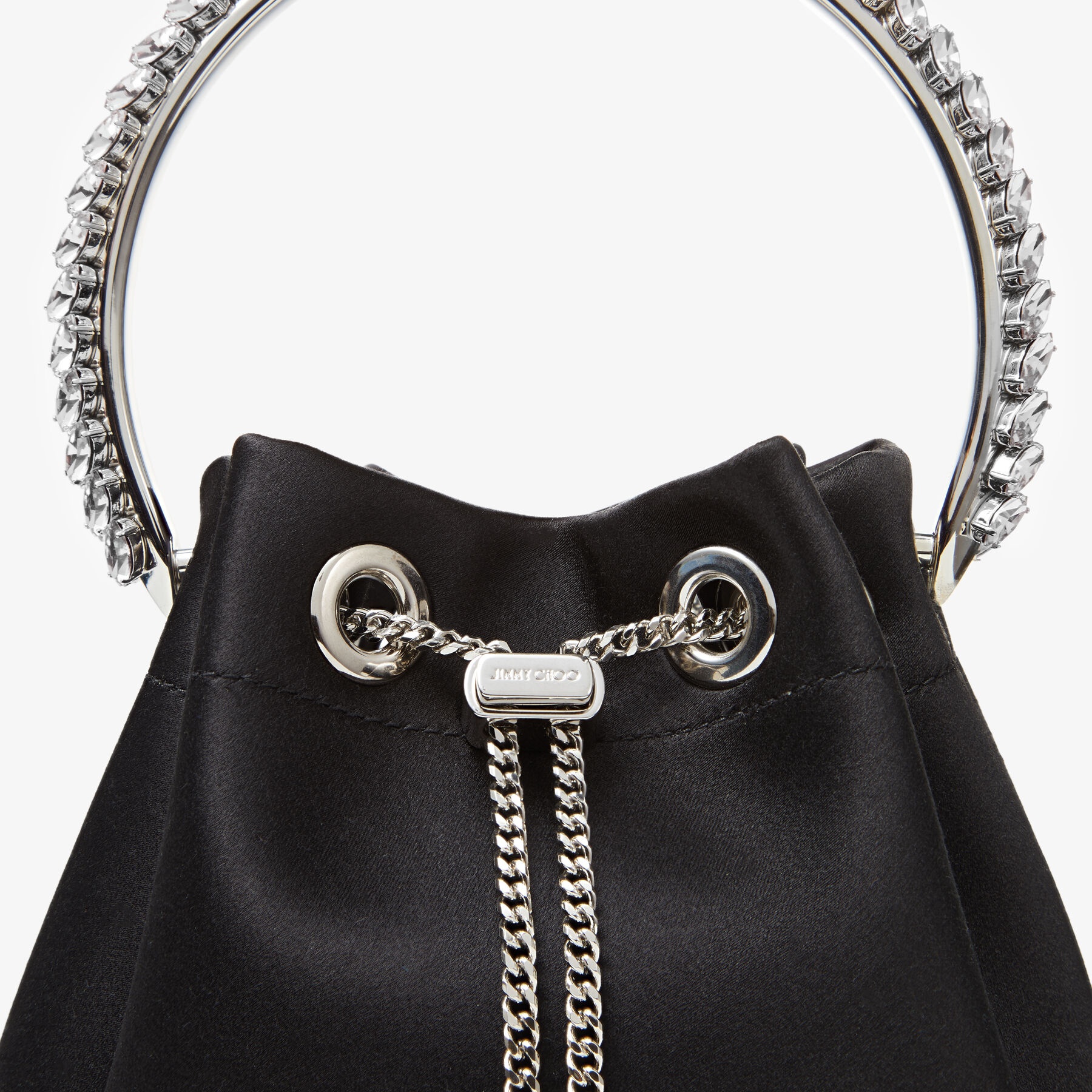 Bon Bon
Black Satin Bag with Crystal Handle - 4