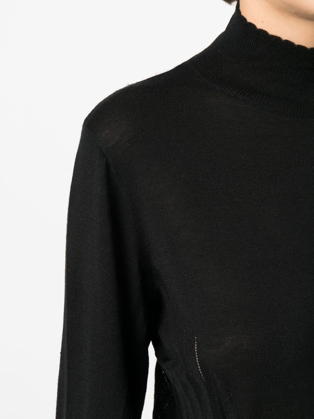 high-neck cashmere-silk jumper - 5