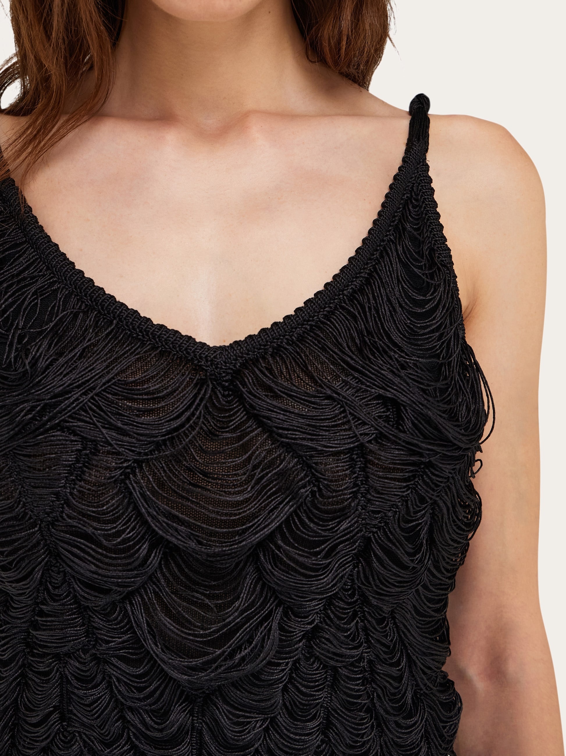 Midi silk cord jacquard dress - 5