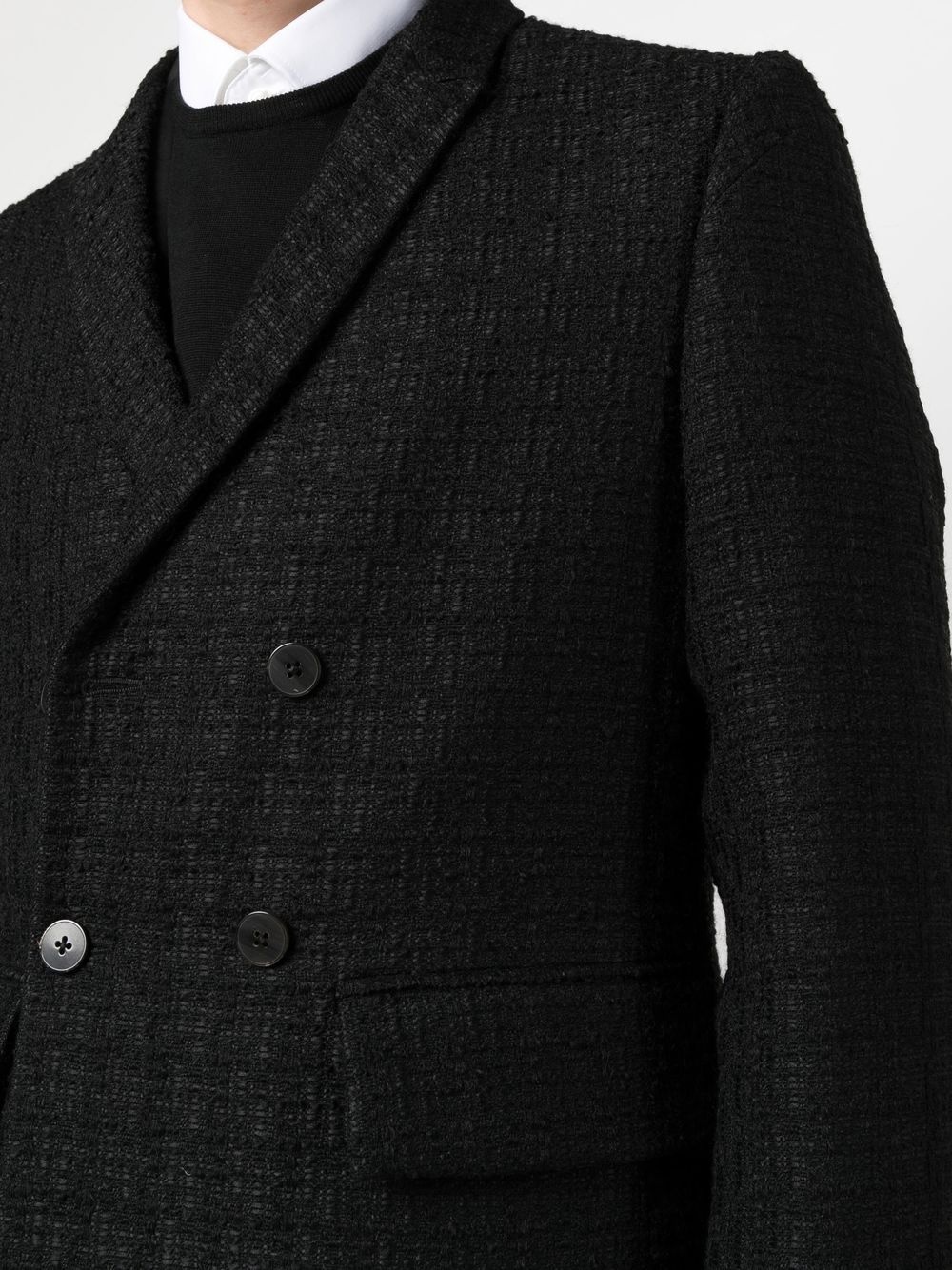 boucle double-breasted coat - 5