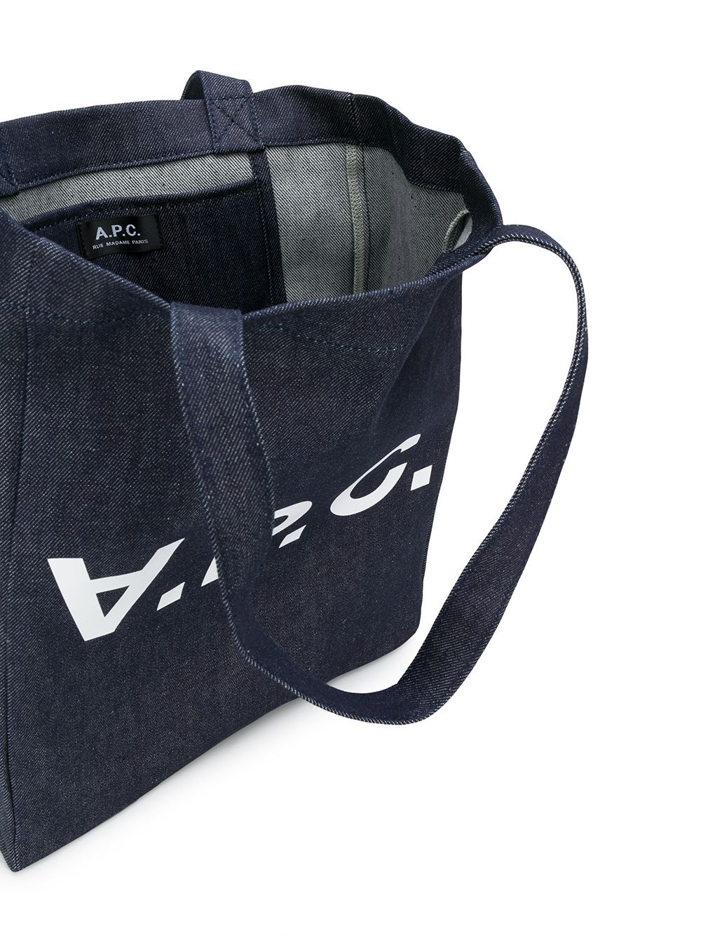 logo denim tote bag - 5