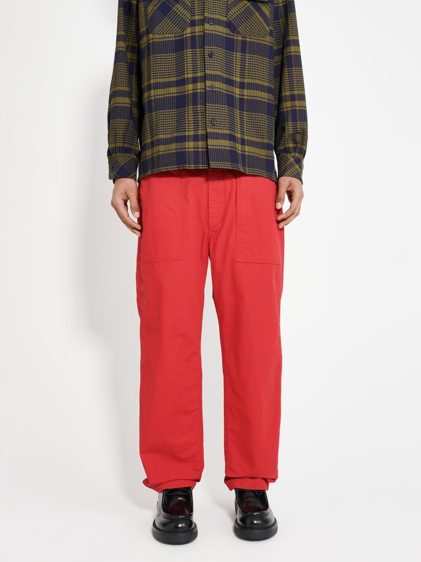 ENGINEERED GARMENTS FATIGUE PANT RED COTTON RIPSTOP - 3