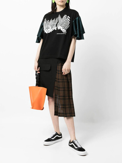 Kolor ruffled-sleeve cotton T-shirt outlook