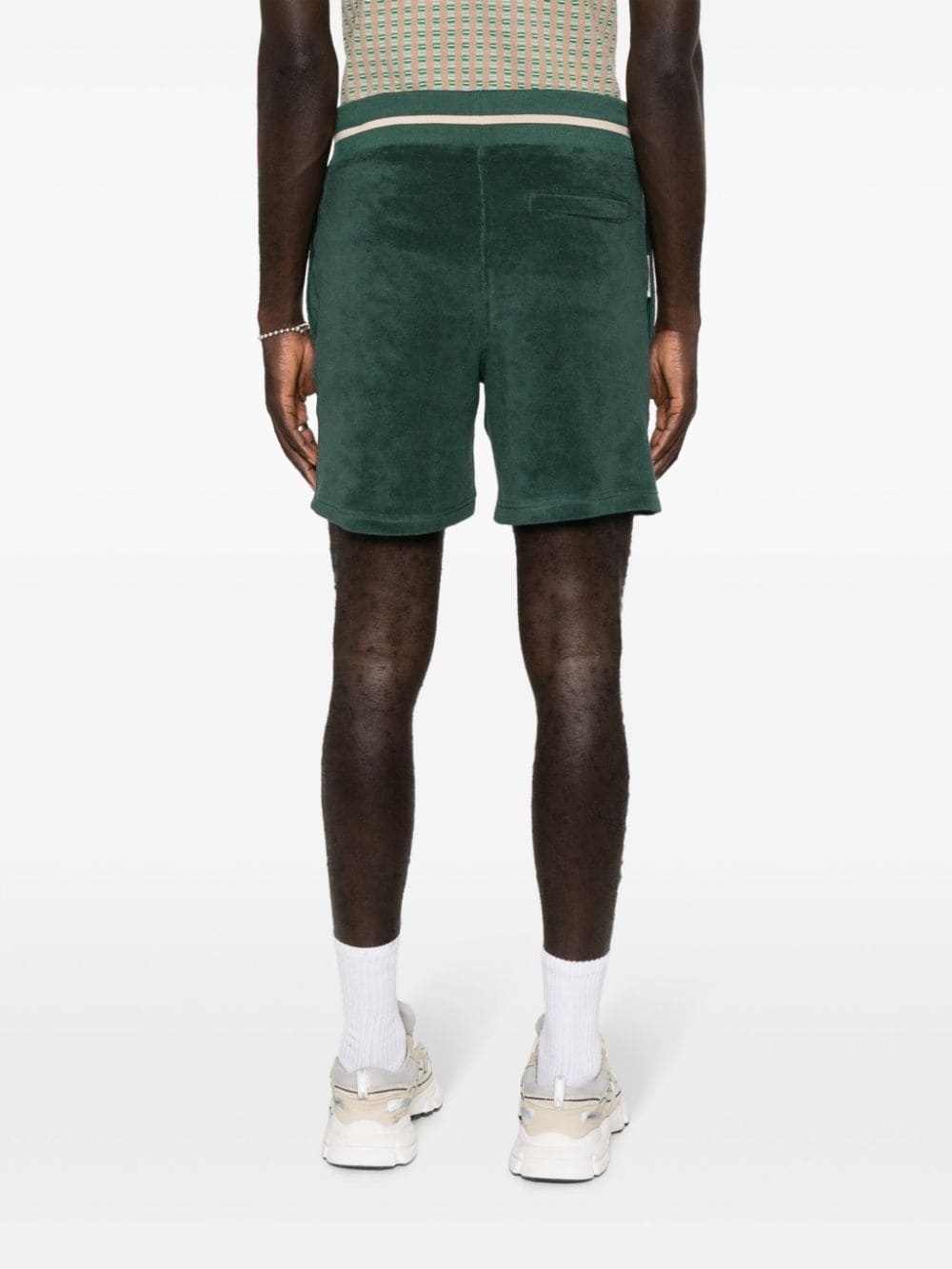 logo-embroidered cotton-blend track shorts - 5